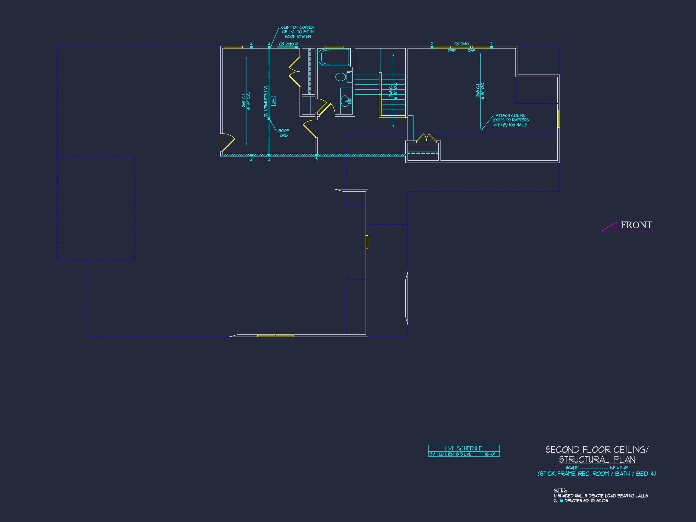 Craftsman house Plan with 1.5 Floors and CAD Blueprint Designs