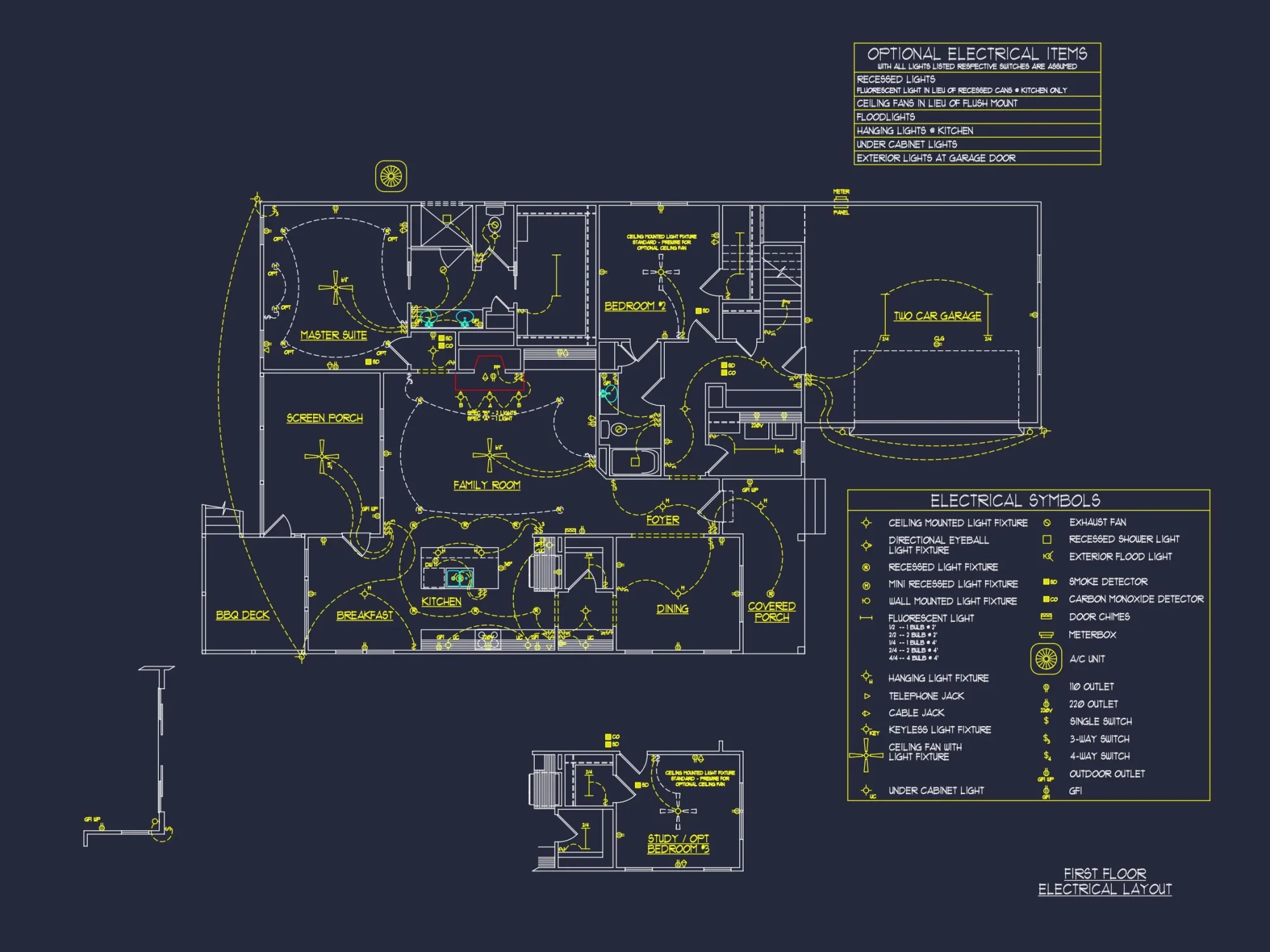 Craftsman house Plan with 1.5 Floors and CAD Blueprint Designs