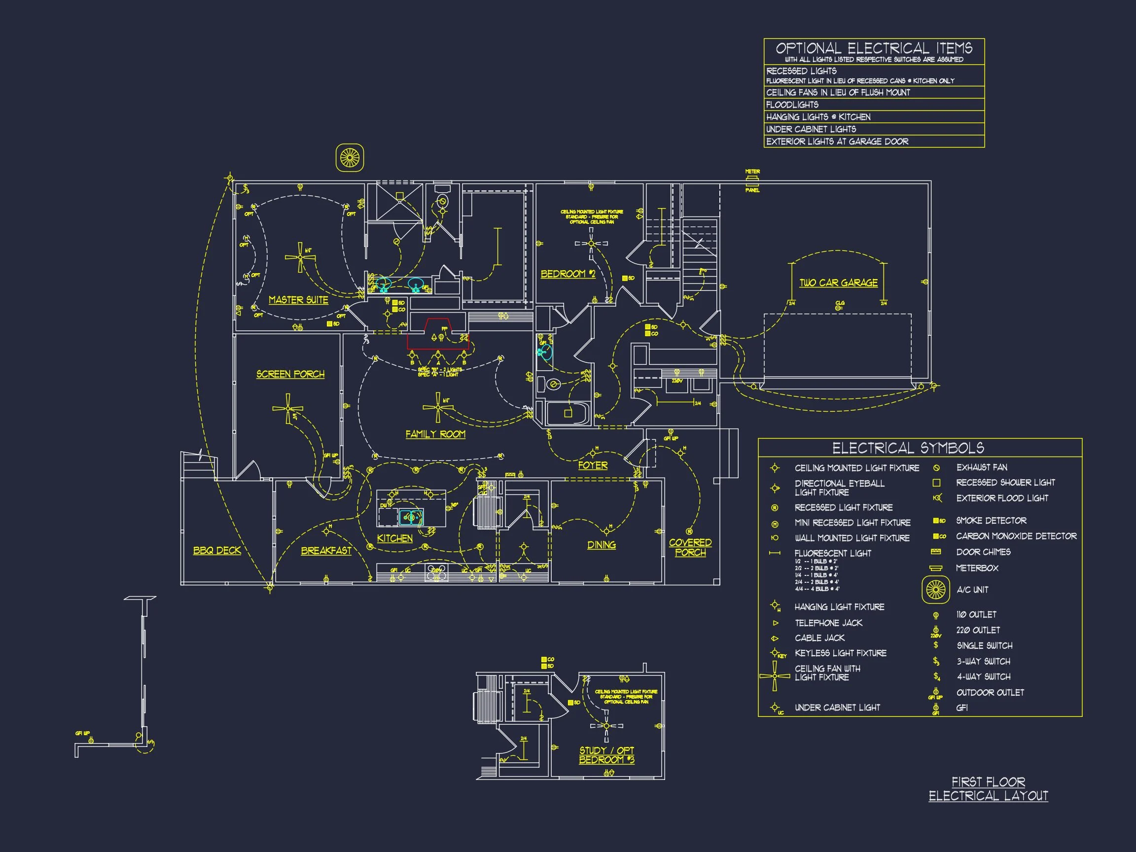 Craftsman house Plan with 1.5 Floors and CAD Blueprint Designs