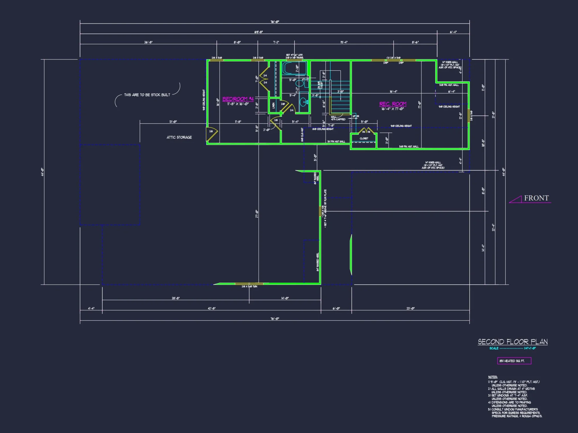 Craftsman house Plan with 1.5 Floors and CAD Blueprint Designs