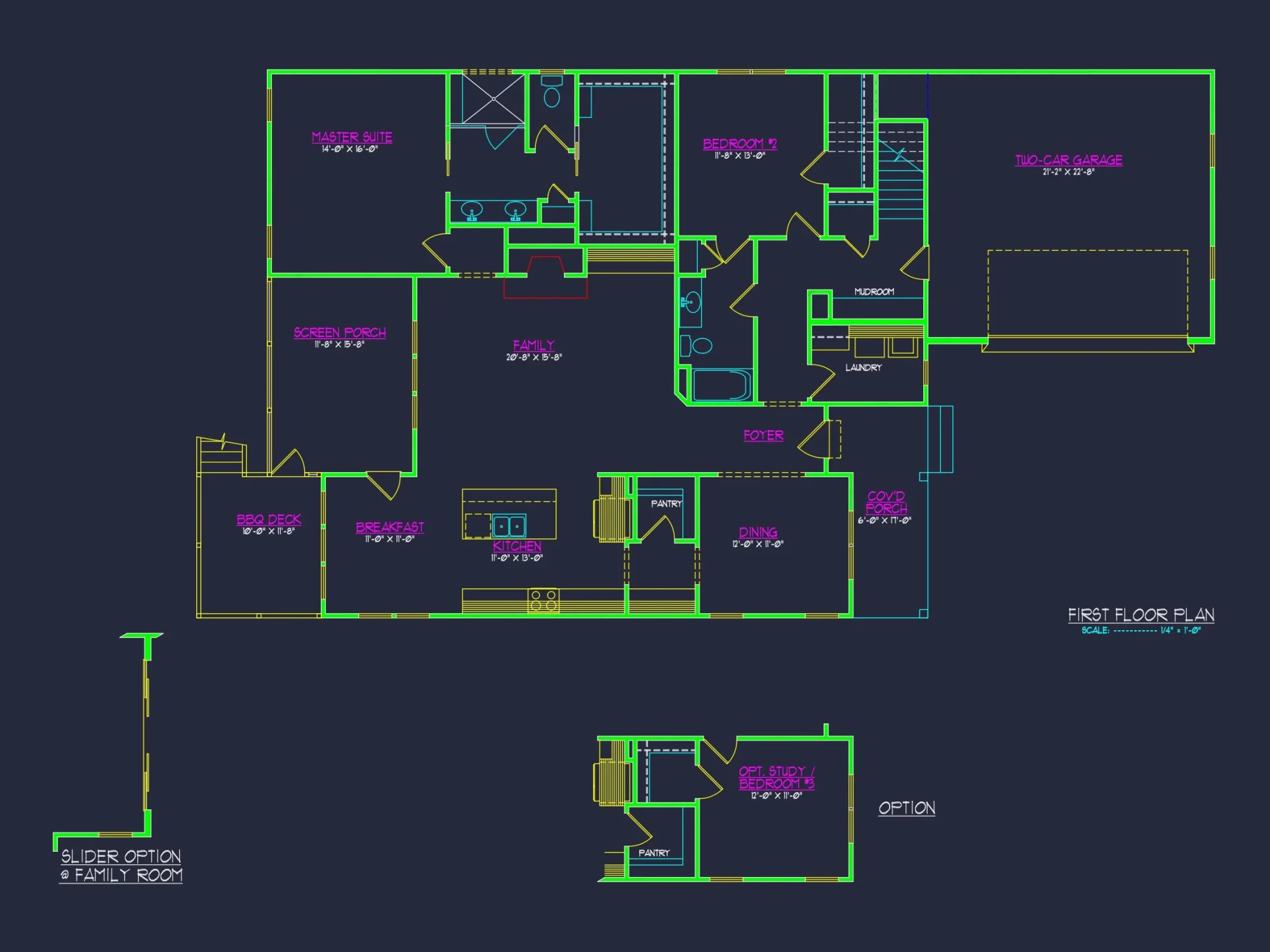 Craftsman house Plan with 1.5 Floors and CAD Blueprint Designs