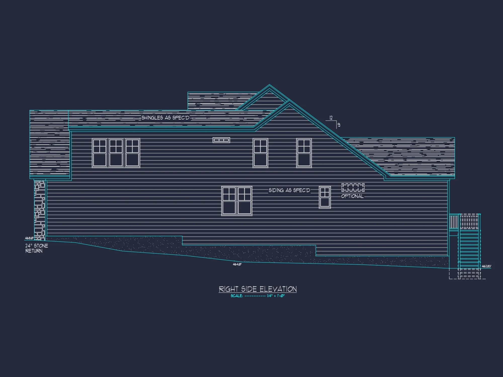 Craftsman house Plan with 1.5 Floors and CAD Blueprint Designs