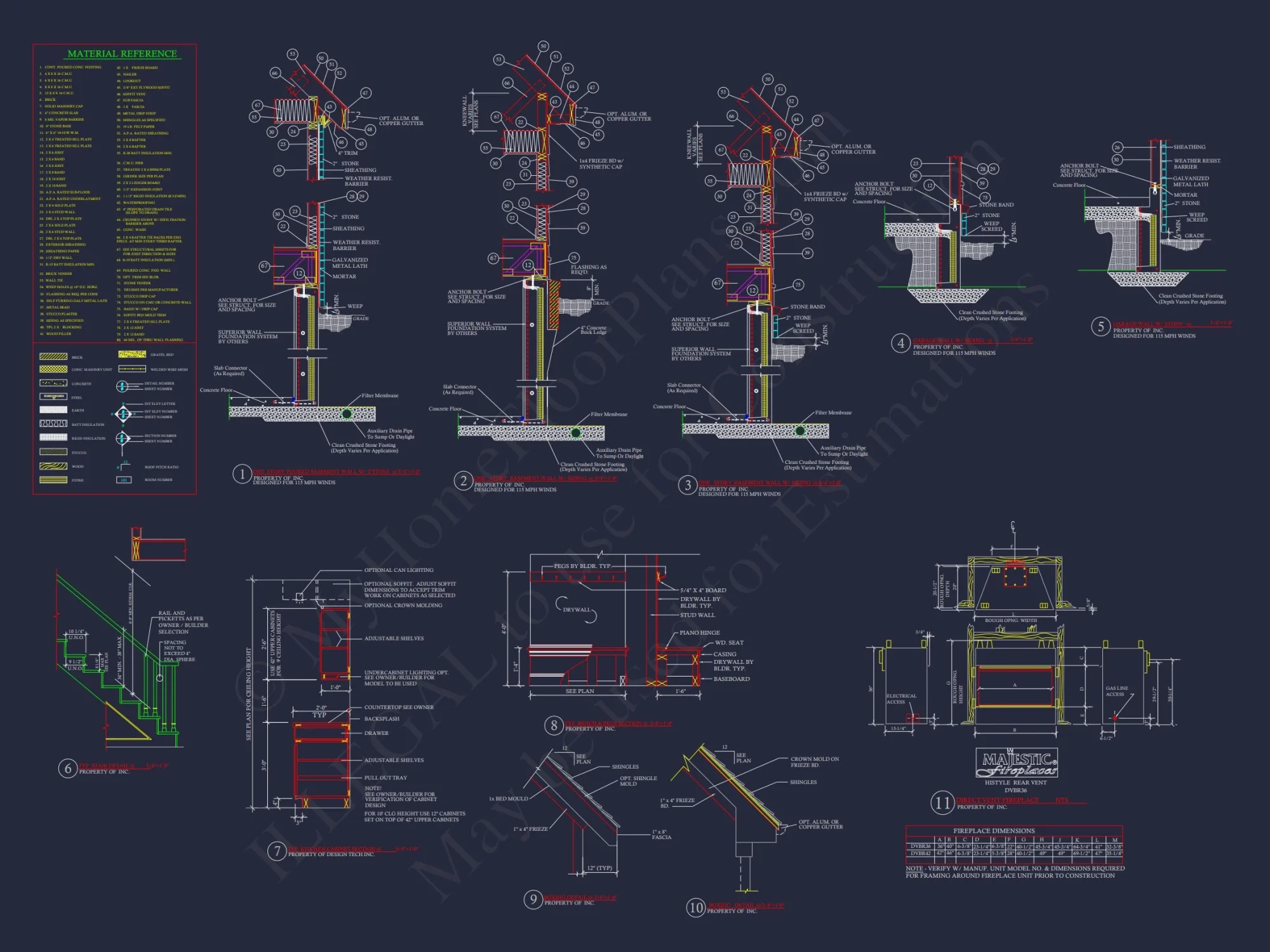 Craftsman house Floor Plan with Open Design & CAD Blueprint
