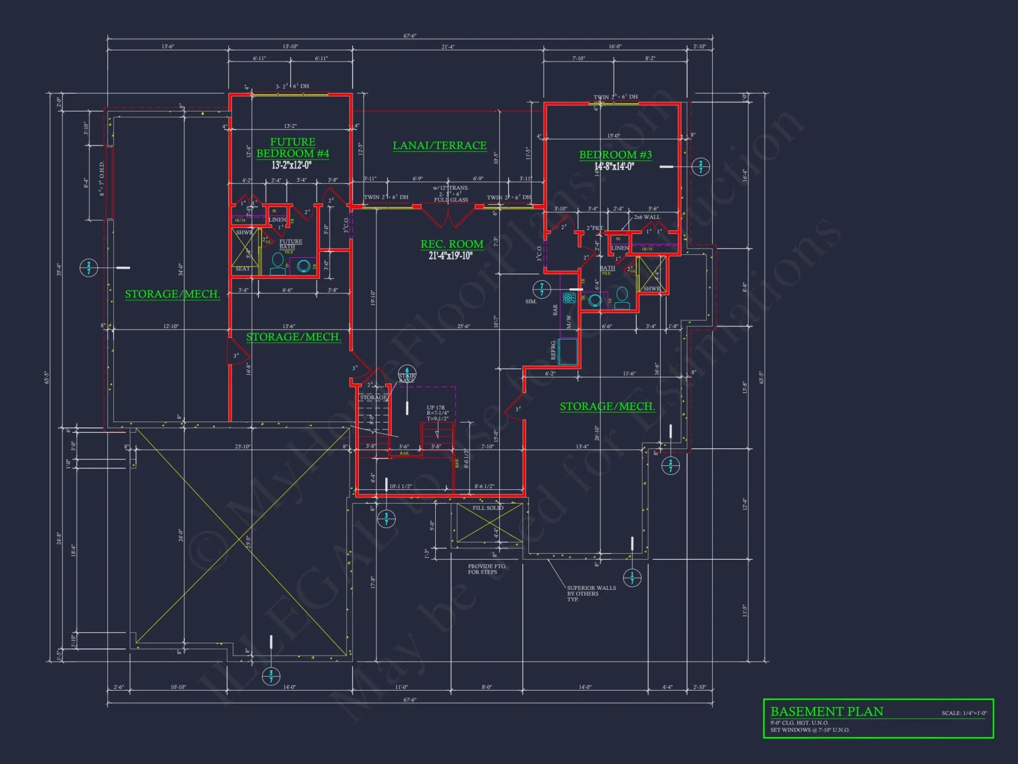 Craftsman house Floor Plan with Open Design & CAD Blueprint