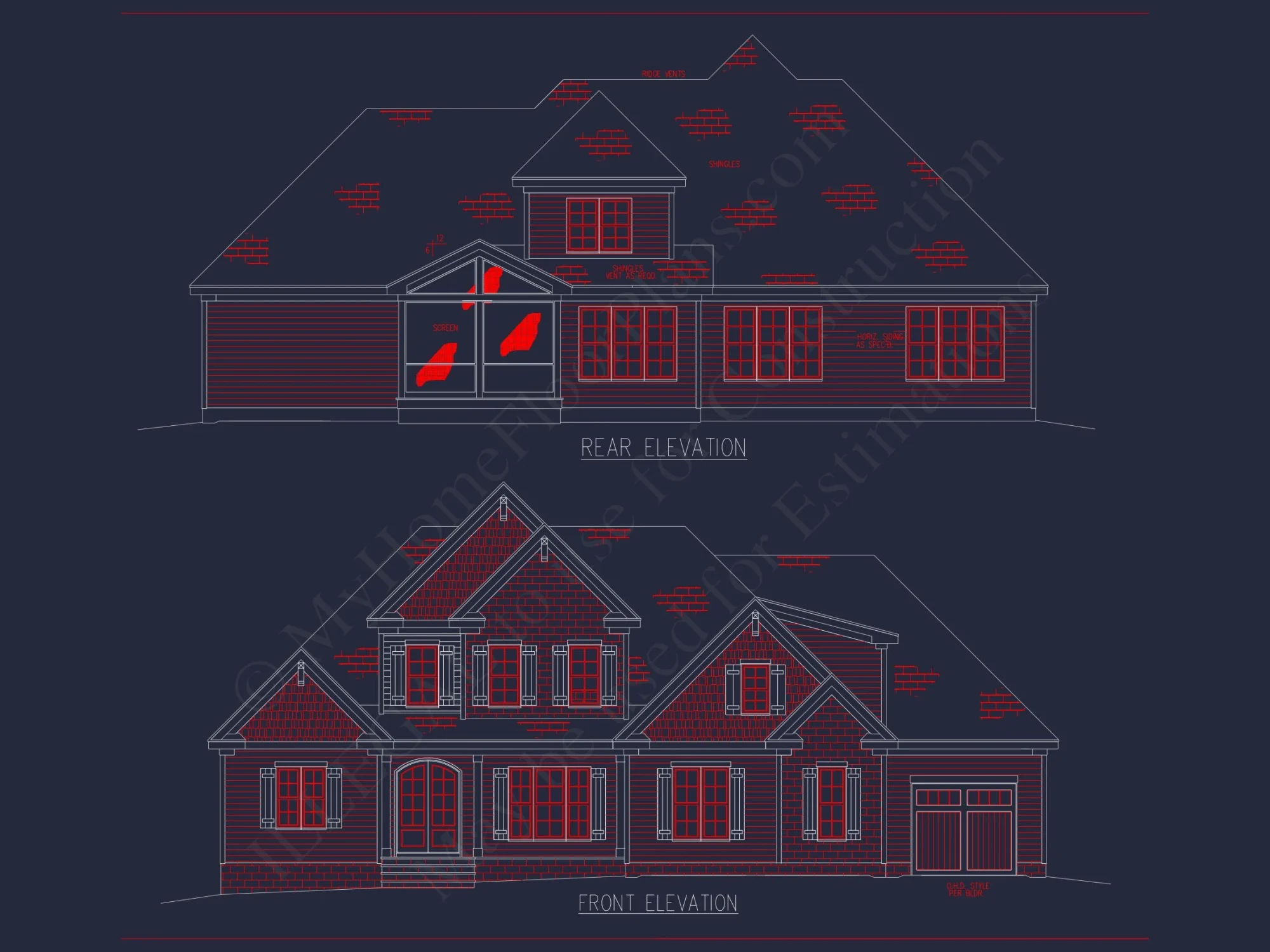 Spacious house Plan with 2 Floors, CAD Designs & Blueprint