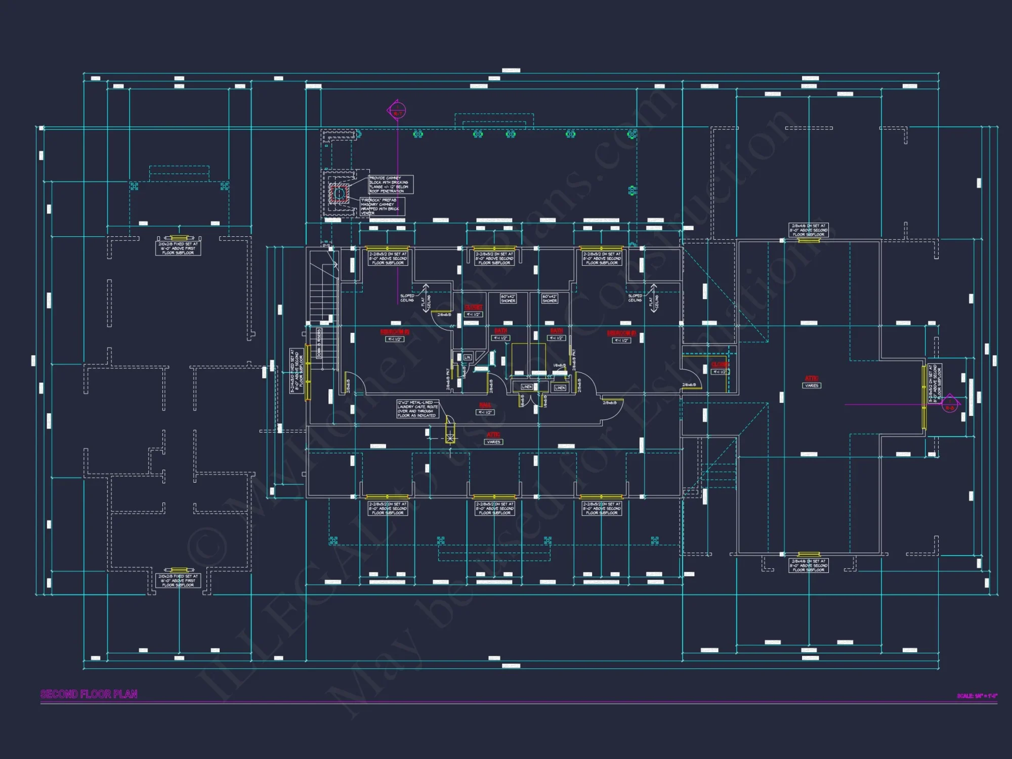 Spacious 2-Story house Floor Plan with CAD Designs & Blueprint