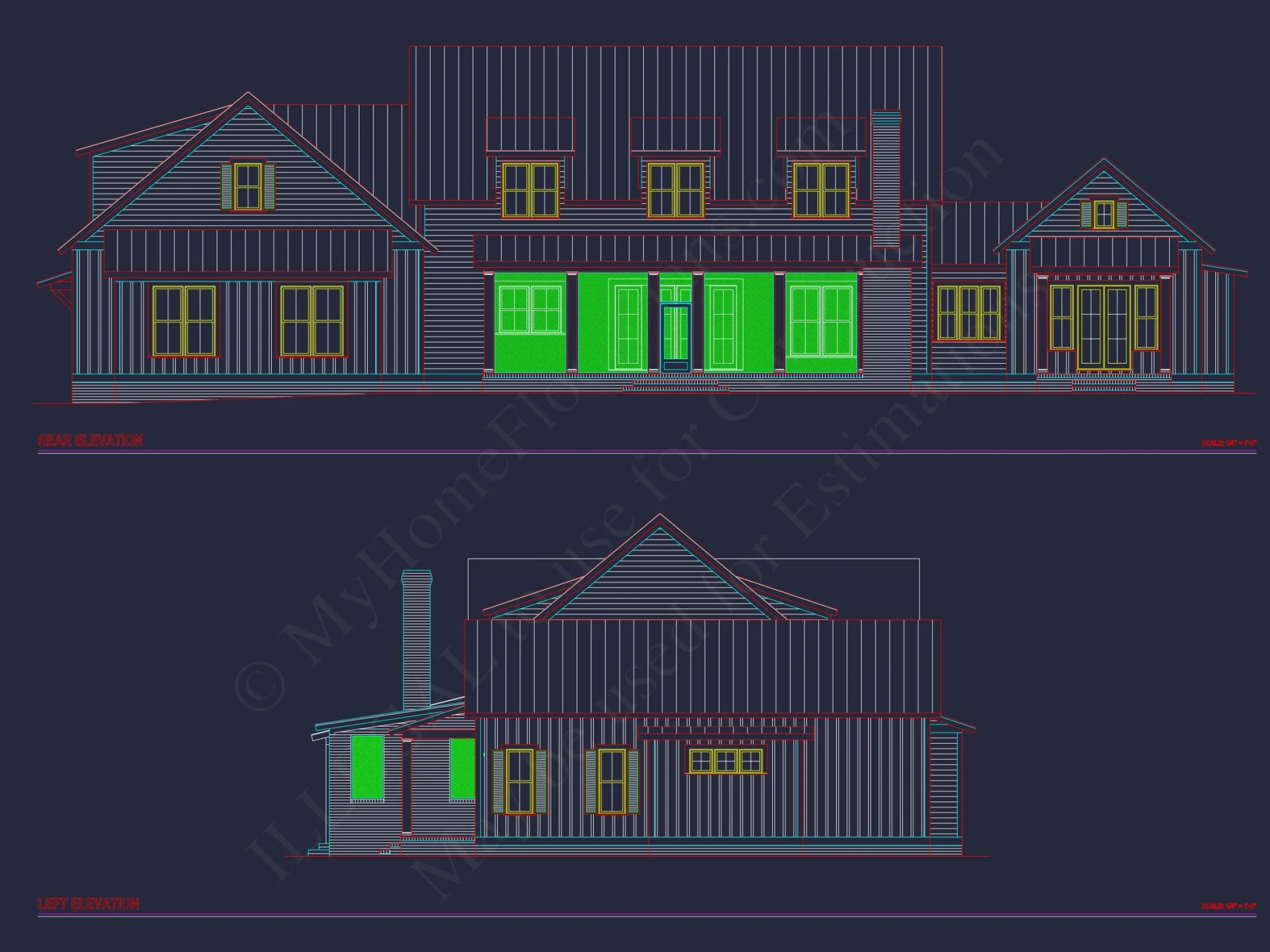 Spacious 2-Story house Floor Plan with CAD Designs & Blueprint