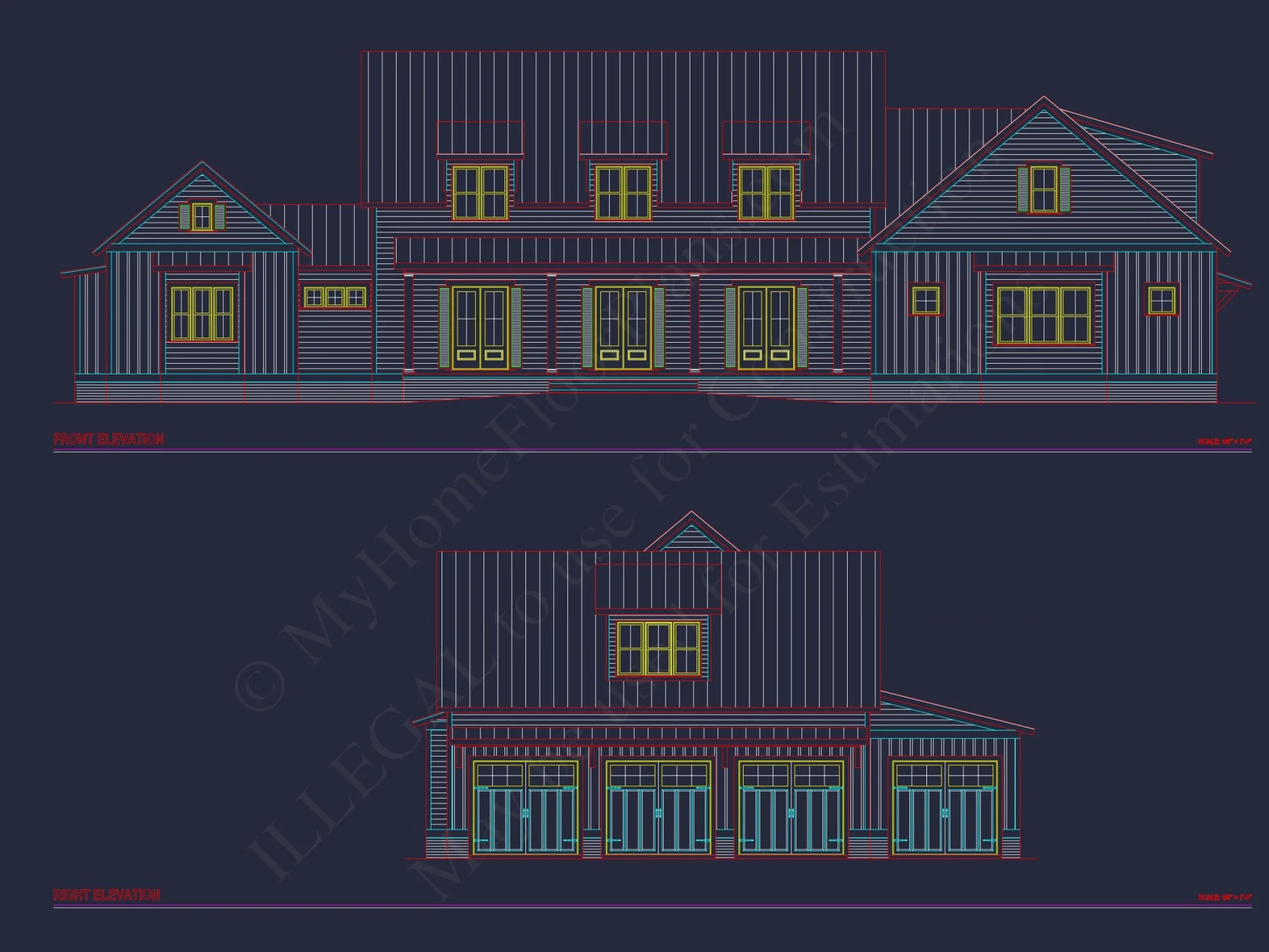 Spacious 2-Story house Floor Plan with CAD Designs & Blueprint