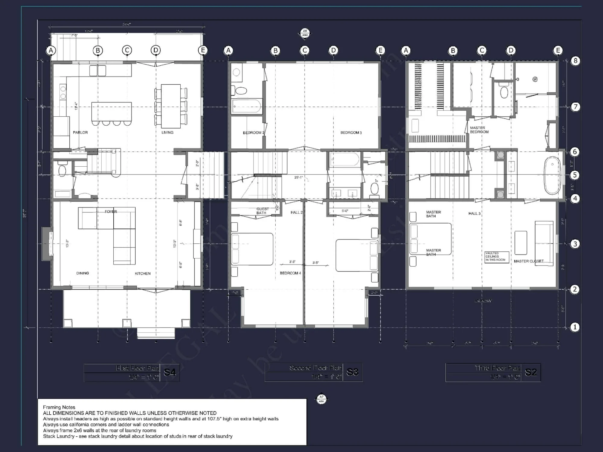Elegant 3-Story house Plan with 4 Bedrooms and Unique Designs