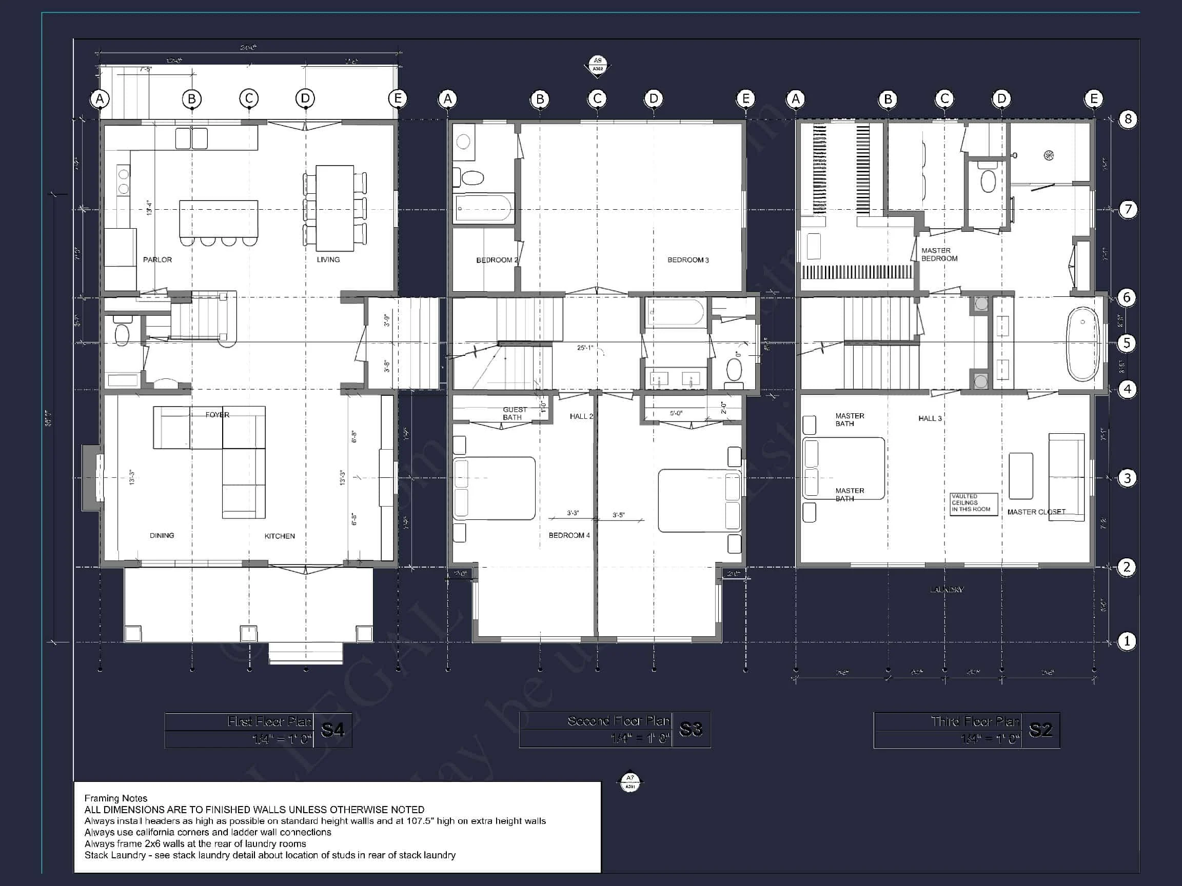 Elegant 3-Story house Plan with 4 Bedrooms and Unique Designs