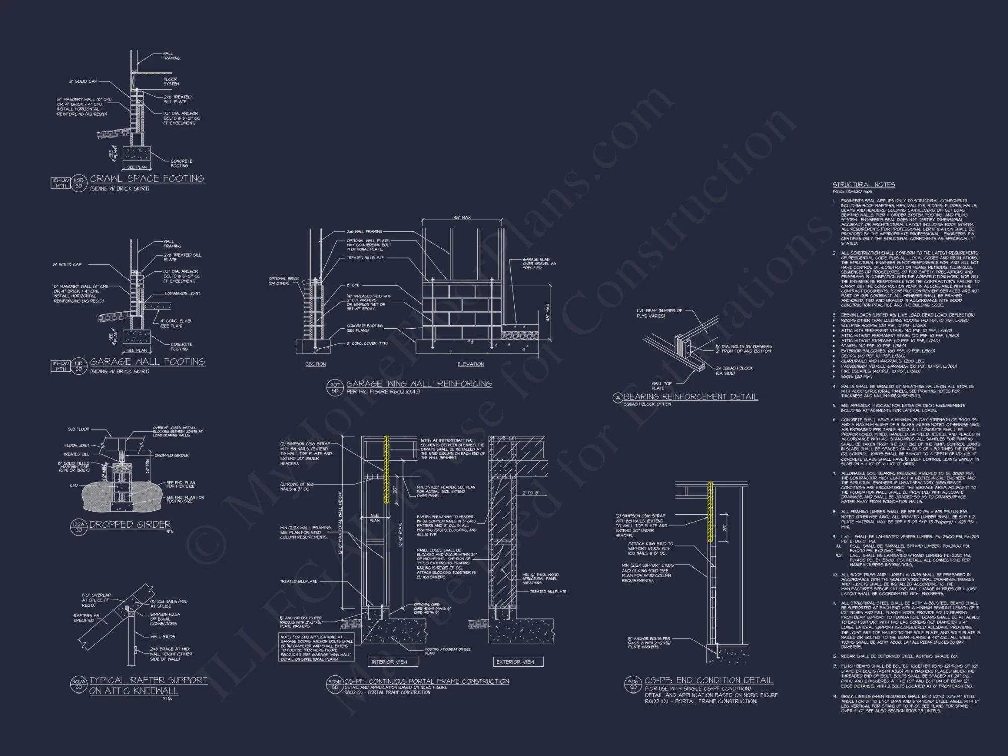 Craftsman house Floor Plan with 4 Beds, CAD Designs & Blueprint