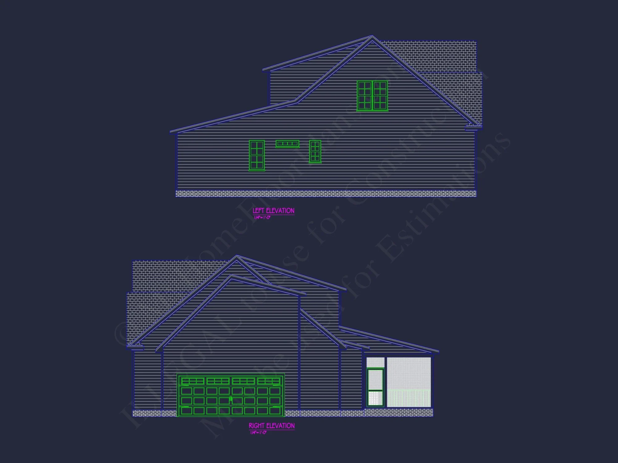 Craftsman house Floor Plan with 4 Beds, CAD Designs & Blueprint