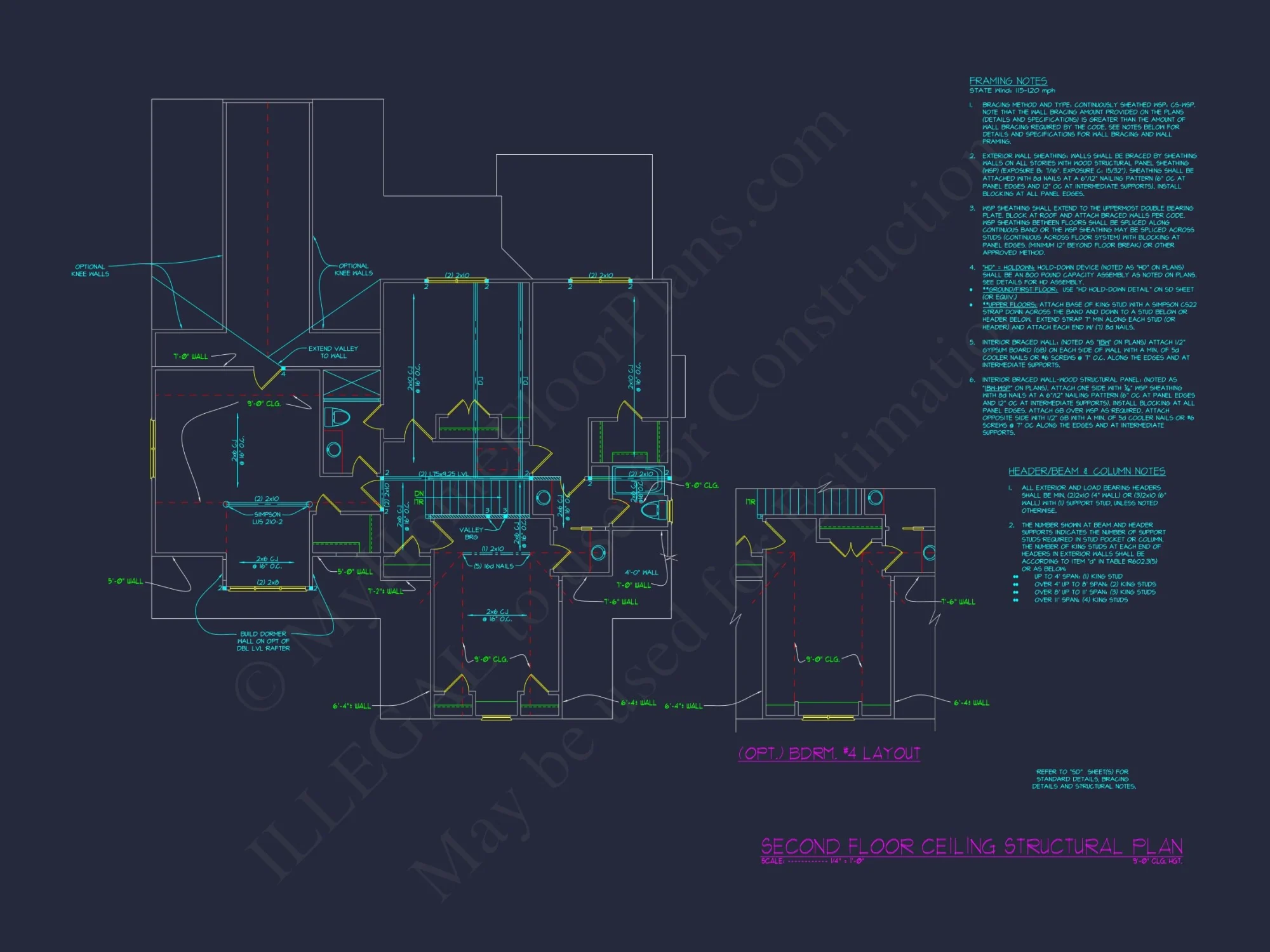 Beautiful Southern house Floor Plan with 2 Stories and CAD Designs