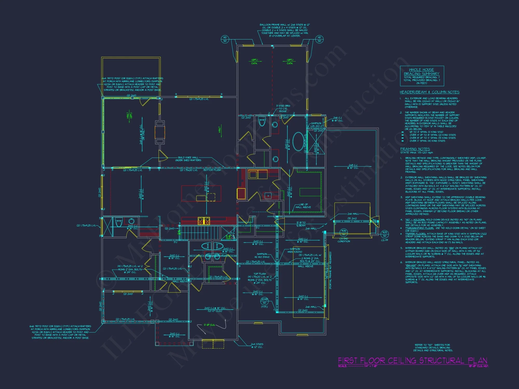 Traditional Farmhouse house Floor Plan with CAD and Blueprint Designs
