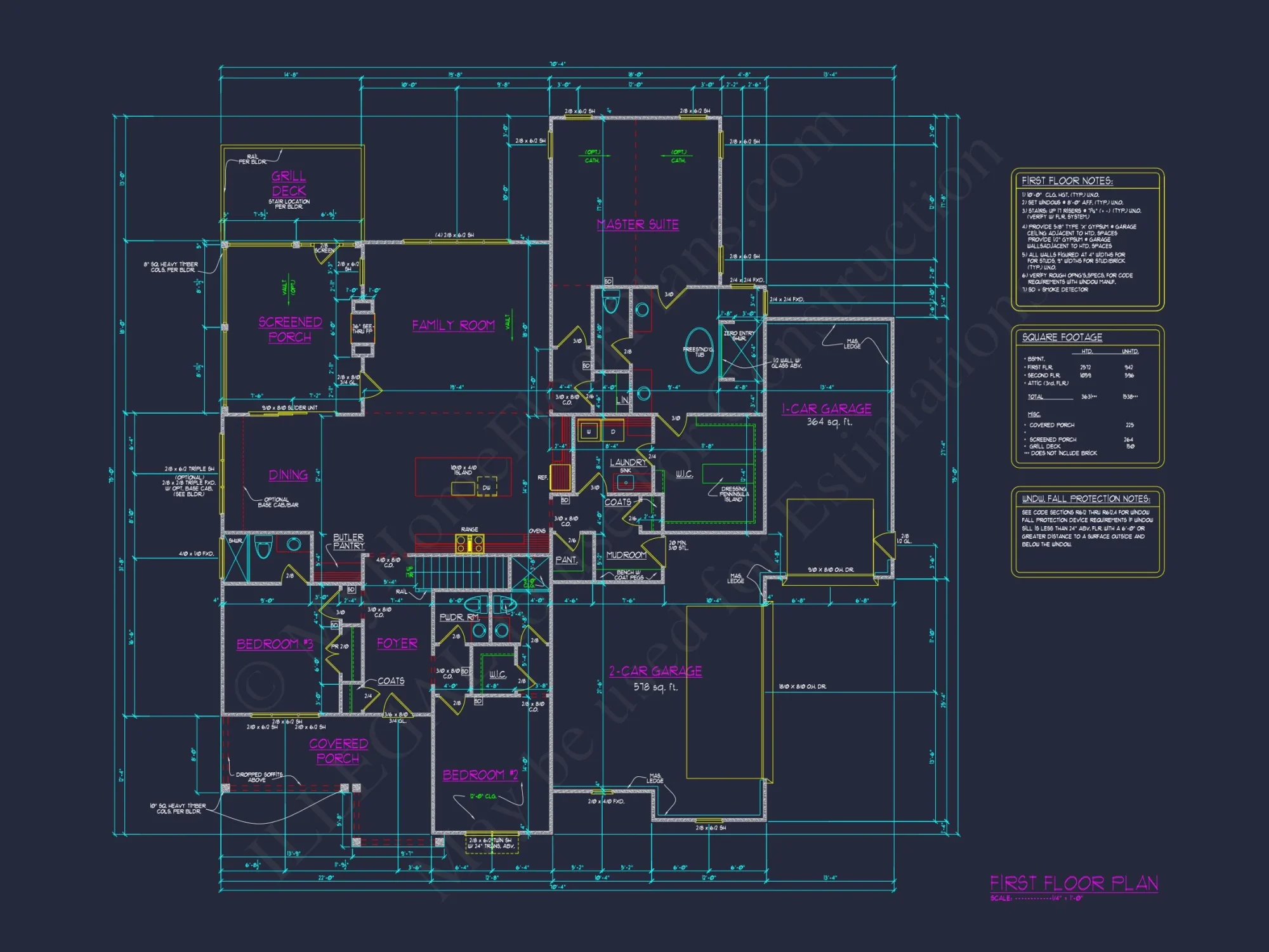 Traditional Farmhouse house Floor Plan with CAD and Blueprint Designs