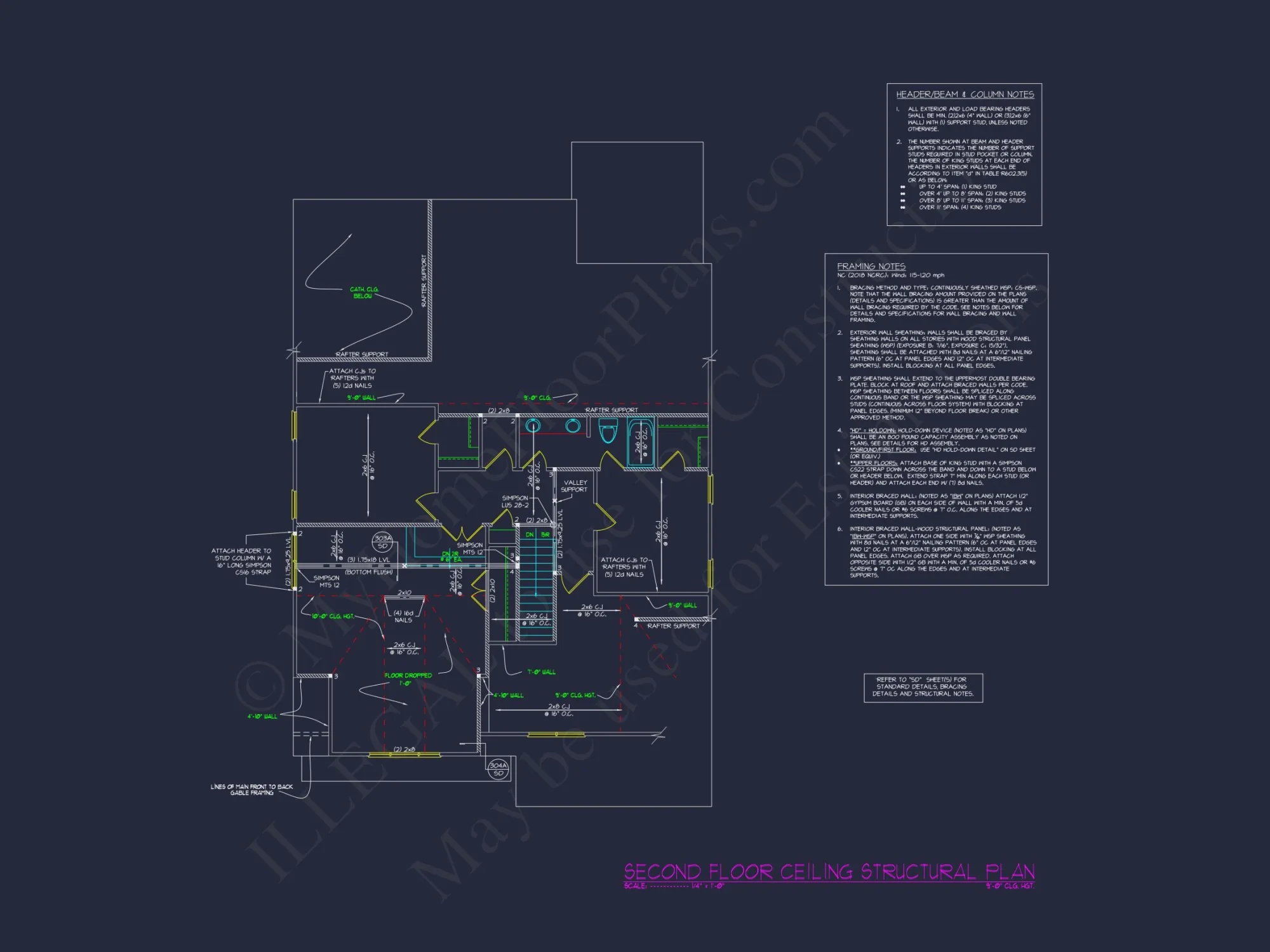 Craftsman house Floor Plan with 2 Stories and Spacious Designs