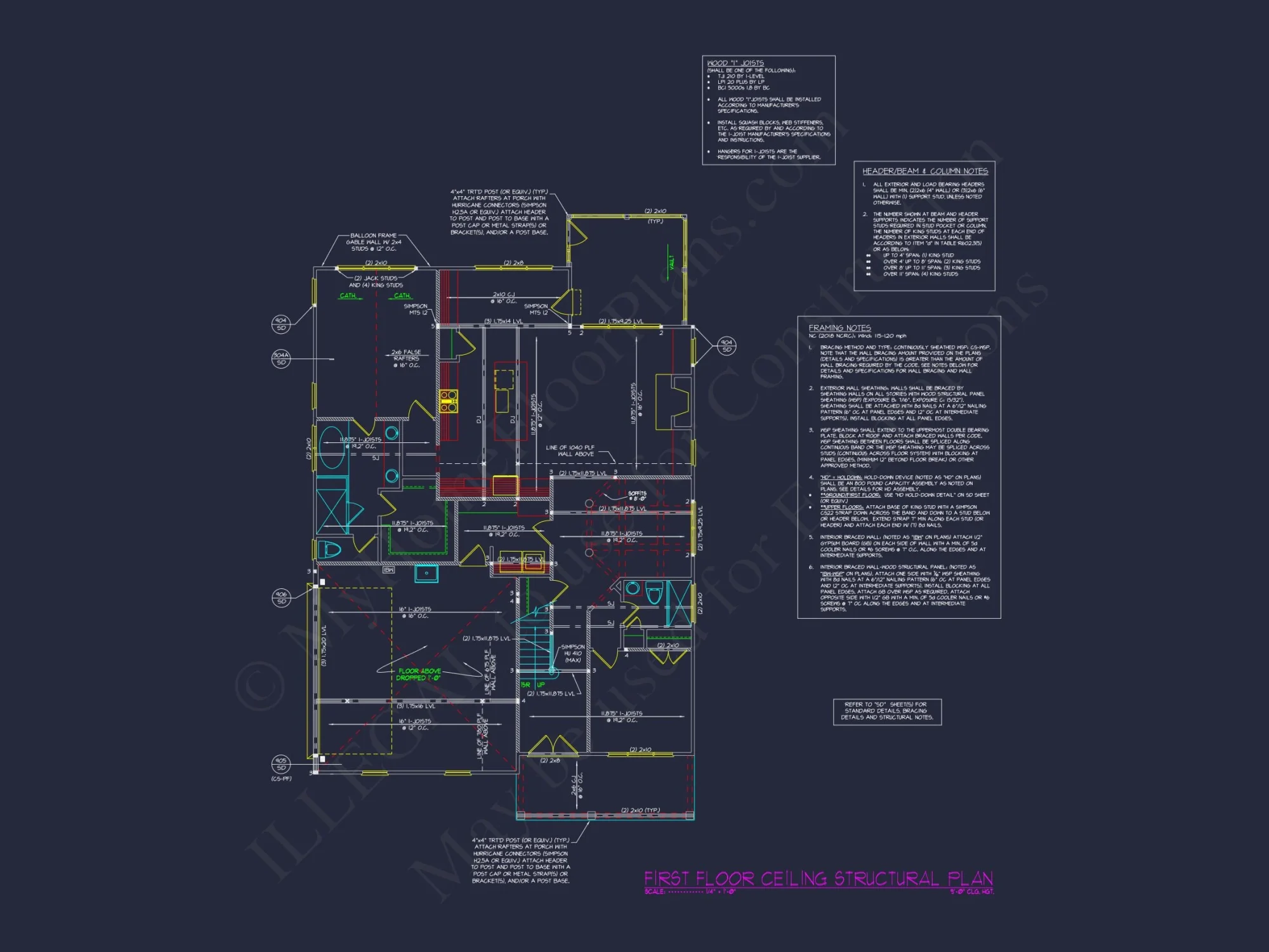 Craftsman house Floor Plan with 2 Stories and Spacious Designs