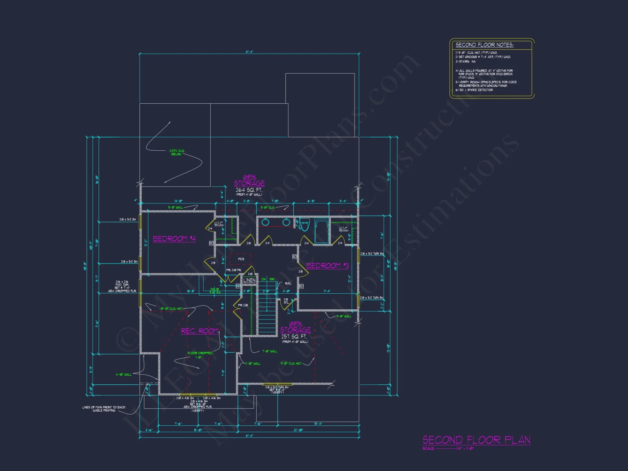 Craftsman house Floor Plan with 2 Stories and Spacious Designs