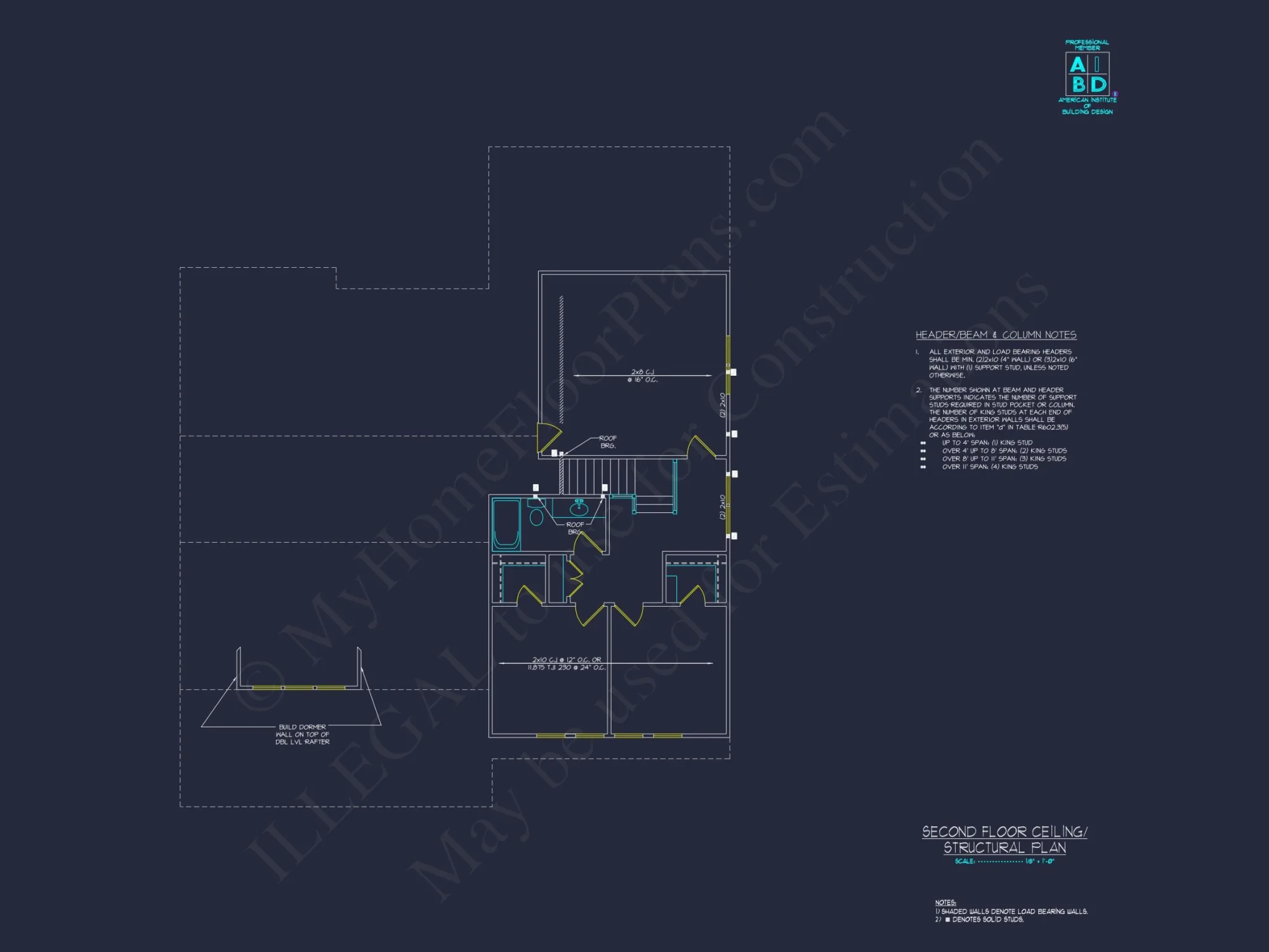 Traditional house Plan with 2-Story CAD Designs