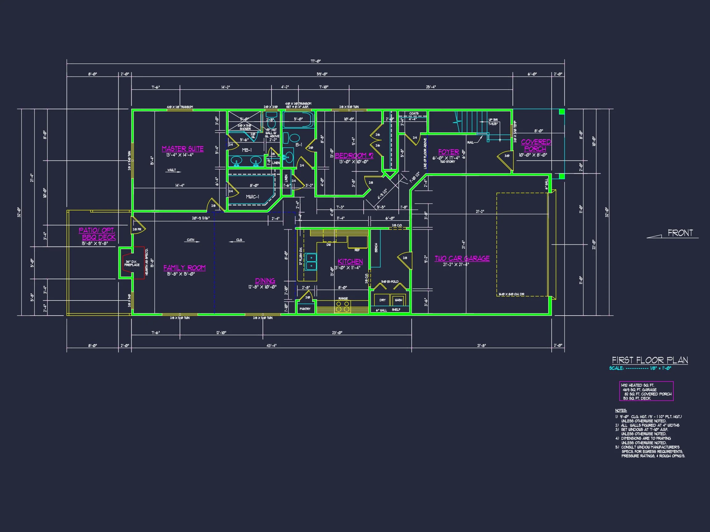 Traditional Craftsman house Plan with Spacious Floor Designs