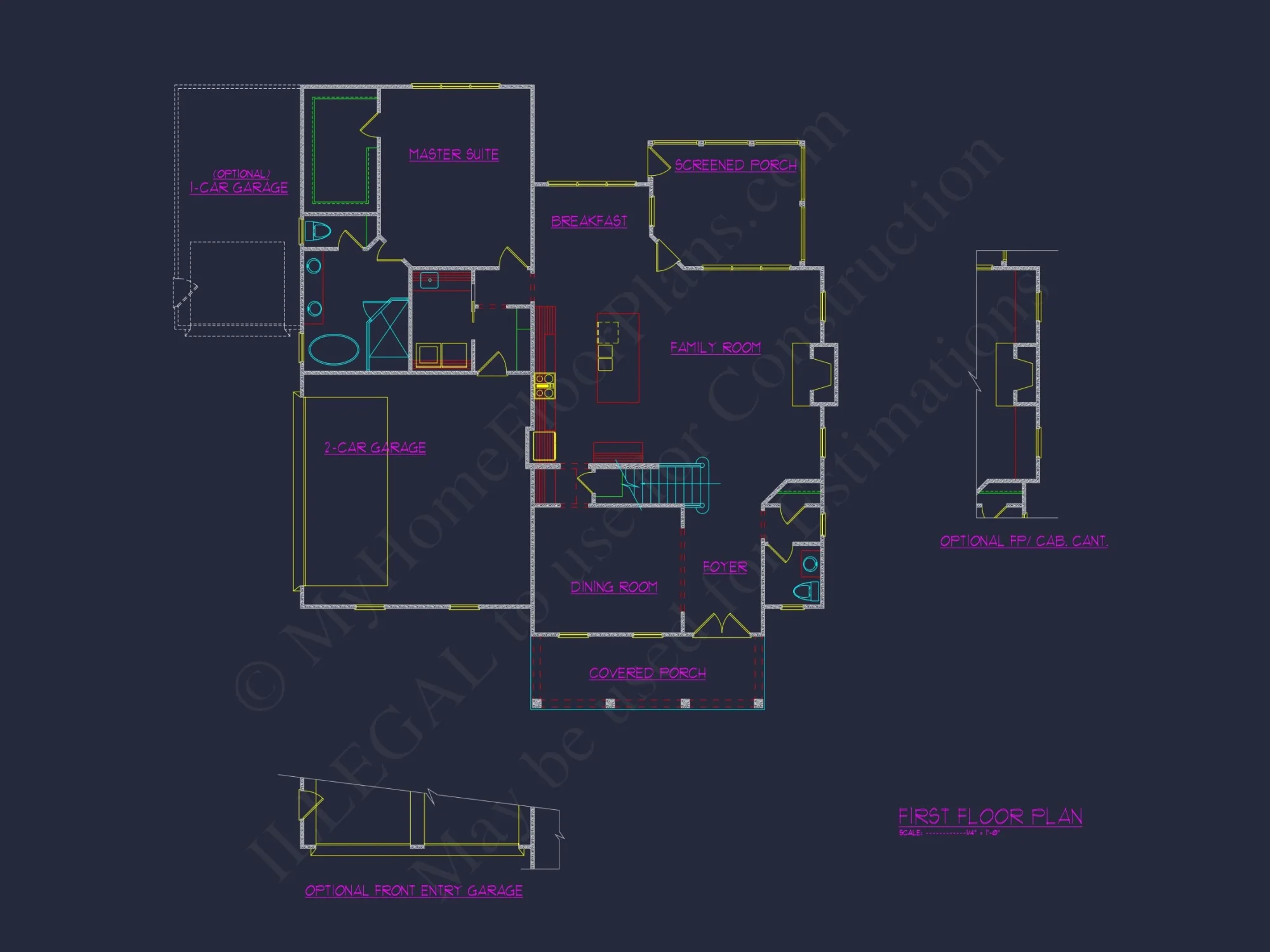 Craftsman house with 2-Story Floor Plan