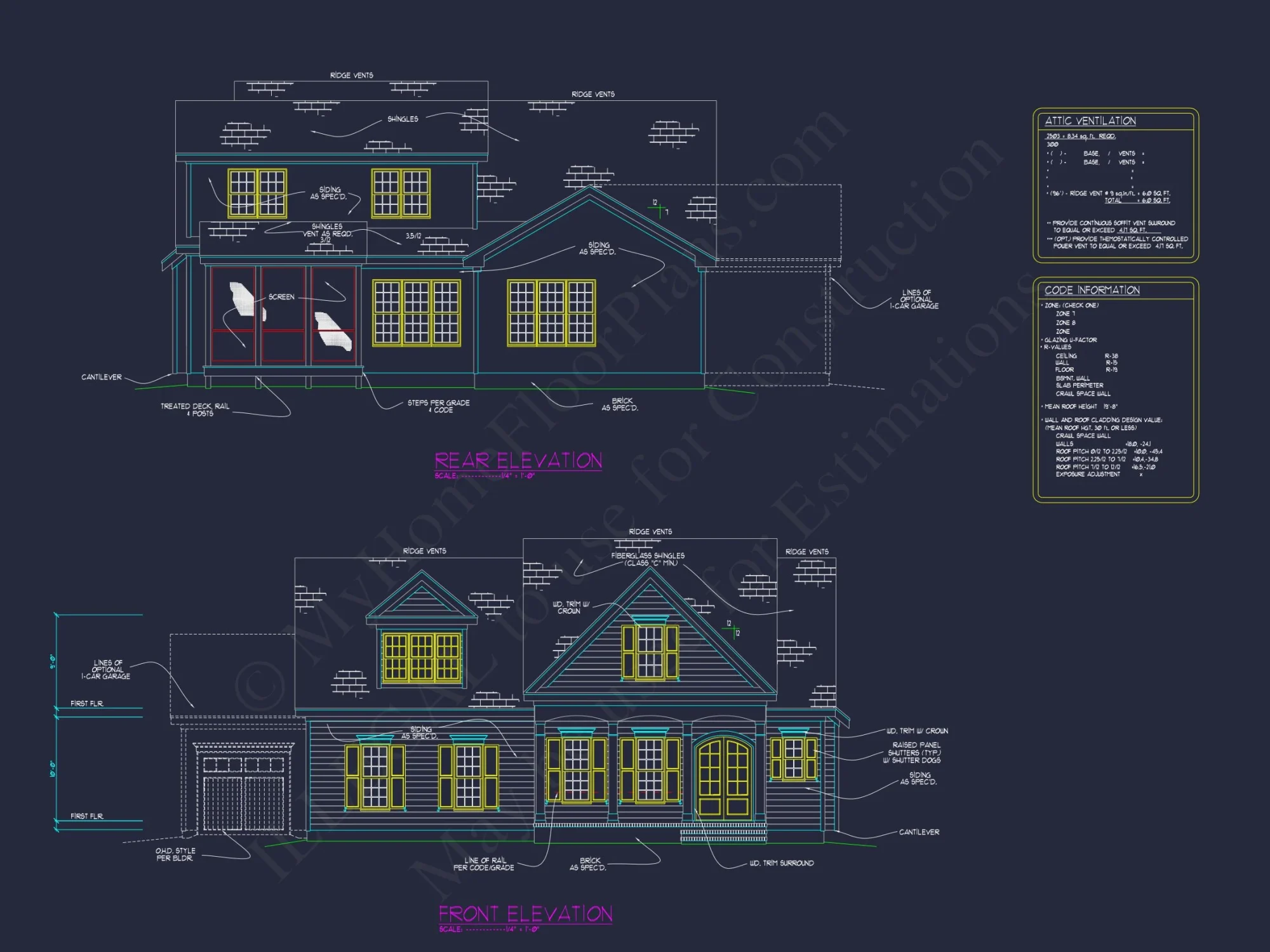 Craftsman house with 2-Story Floor Plan
