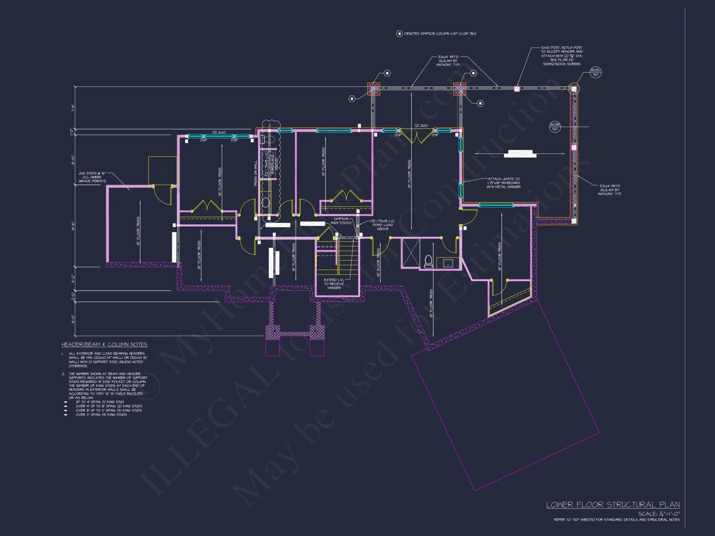 Modern Craftsman house Plan with 2 Stories and Basement