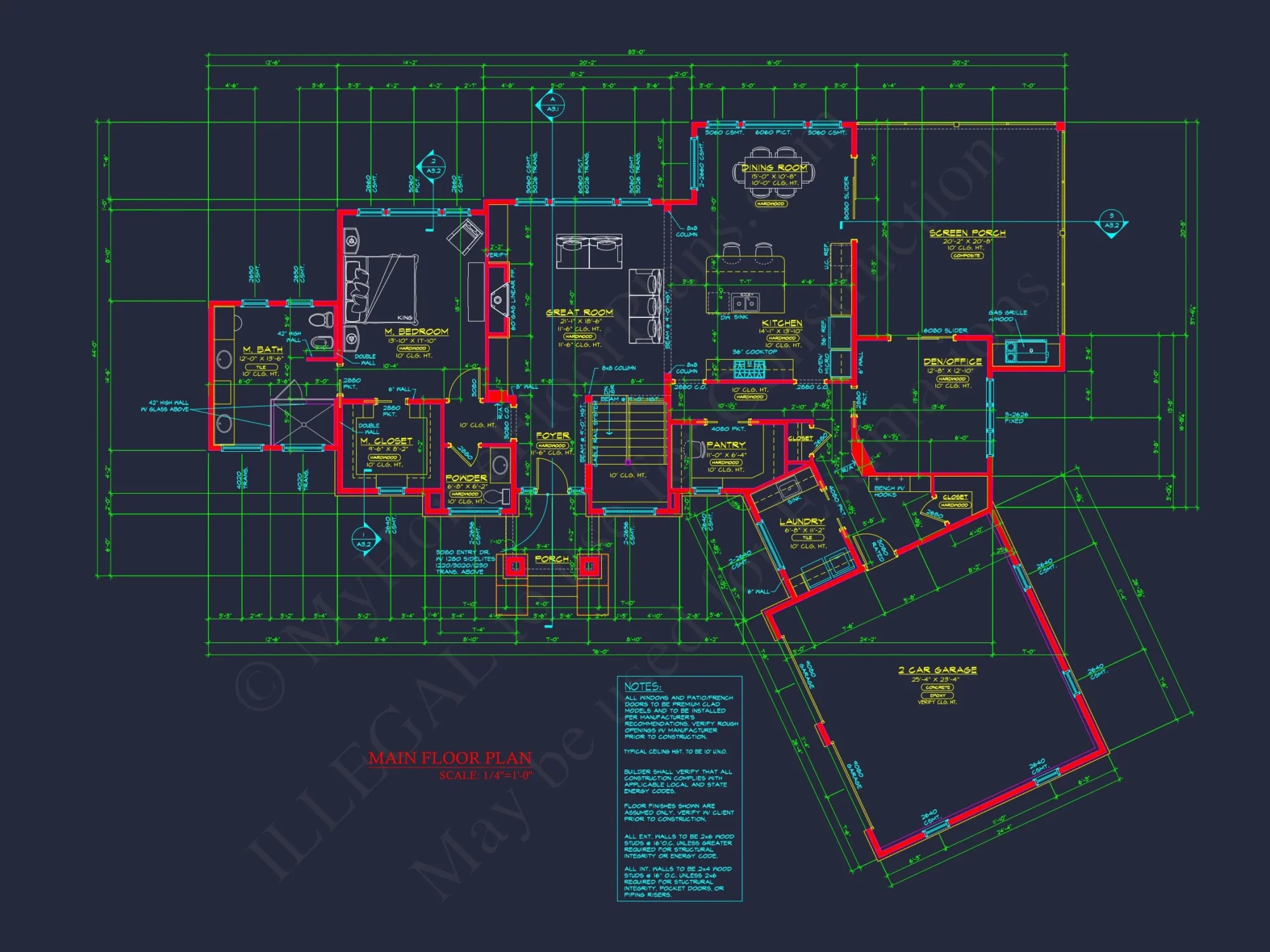 Modern Craftsman house Plan with 2 Stories and Basement