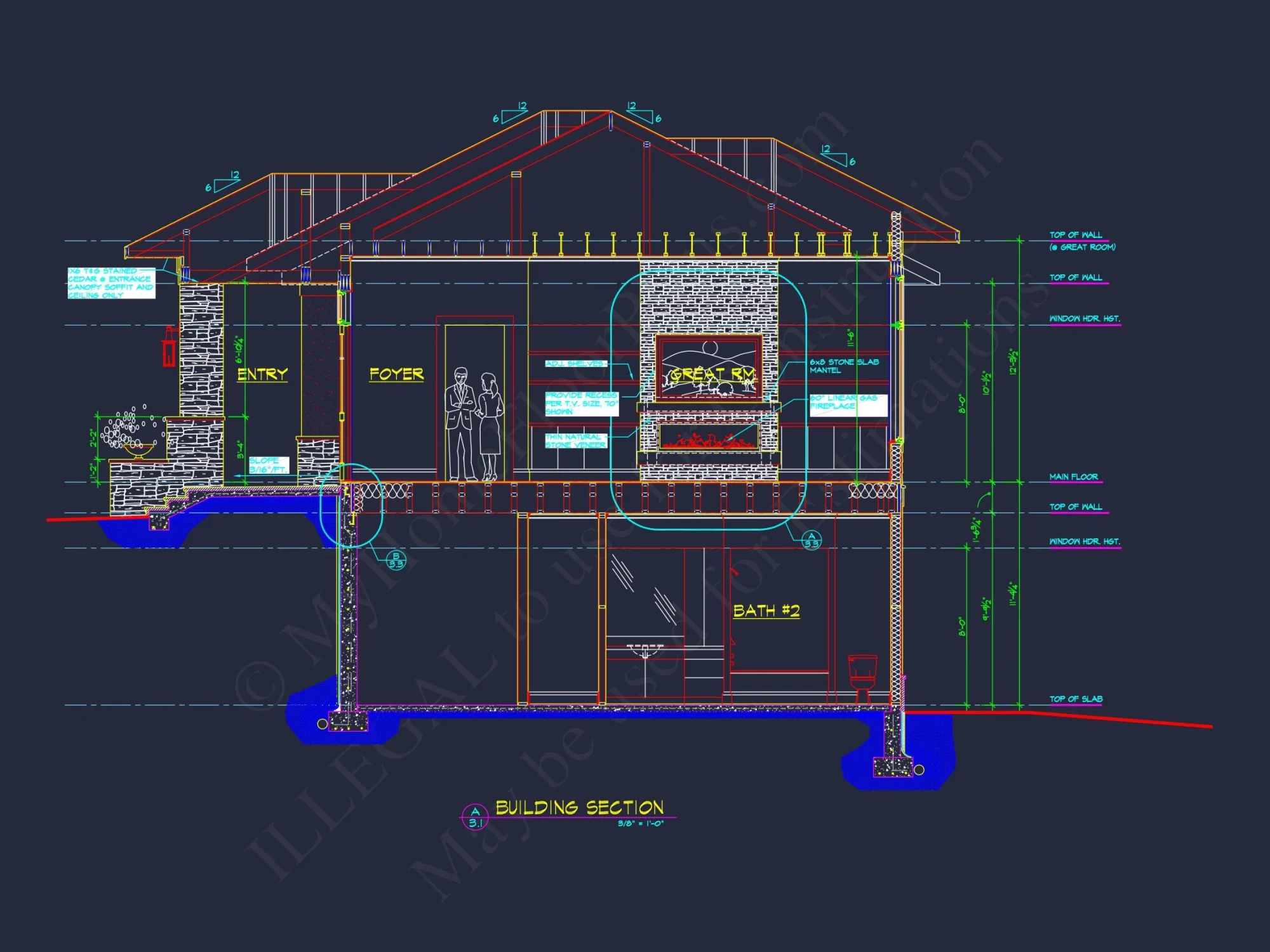 Modern Craftsman house Plan with 2 Stories and Basement