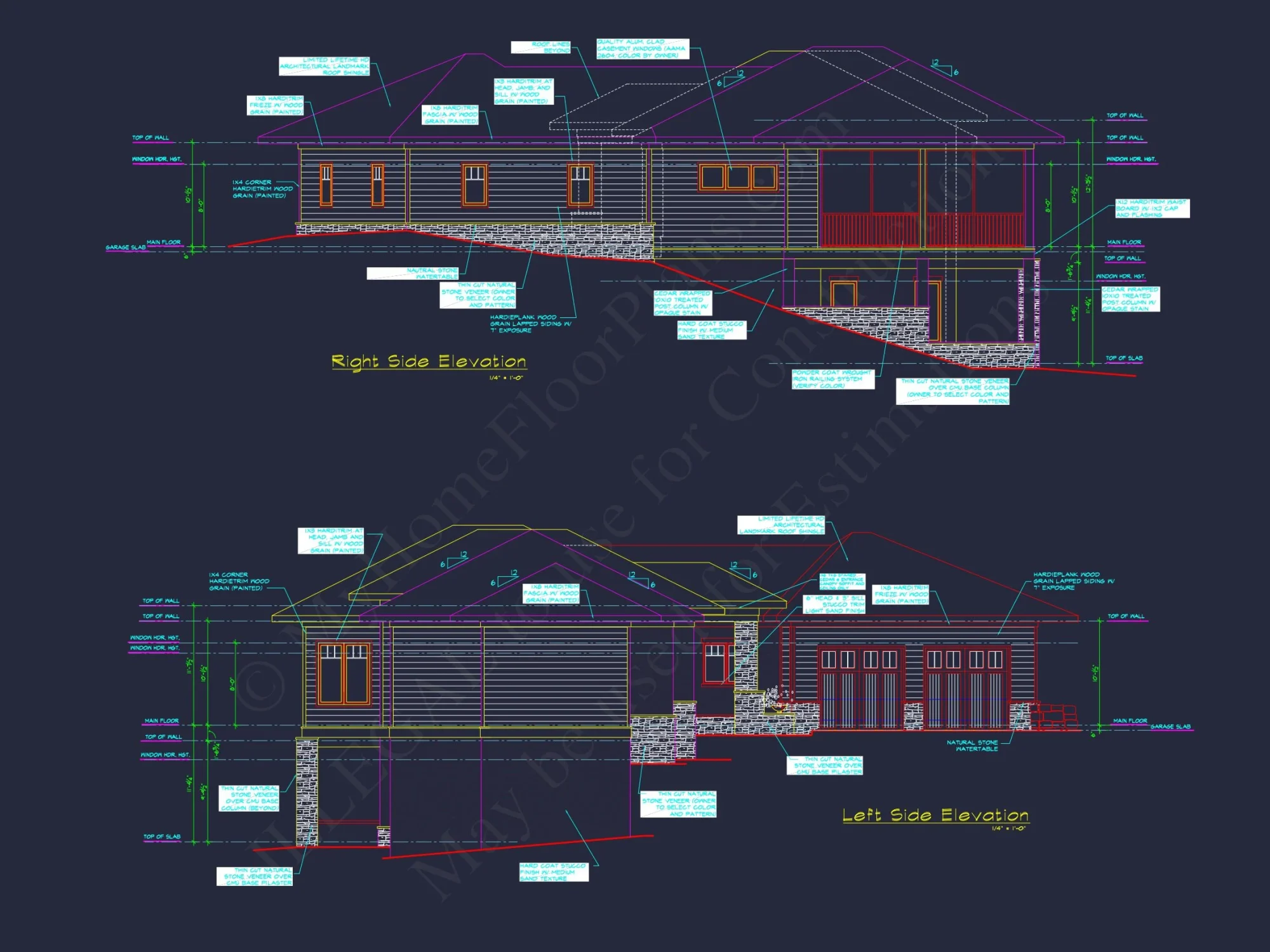 Modern Craftsman house Plan with 2 Stories and Basement