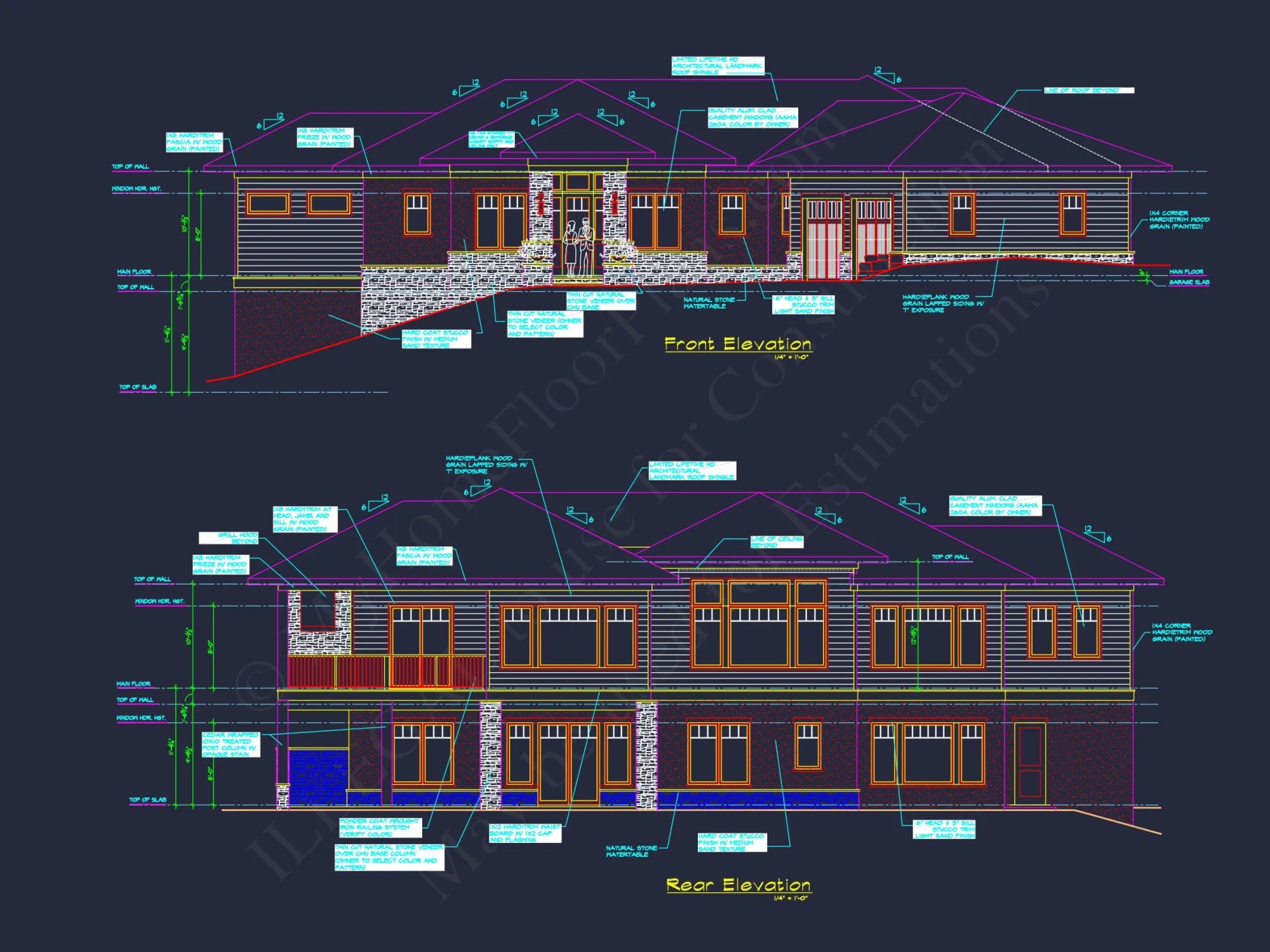 Modern Craftsman house Plan with 2 Stories and Basement
