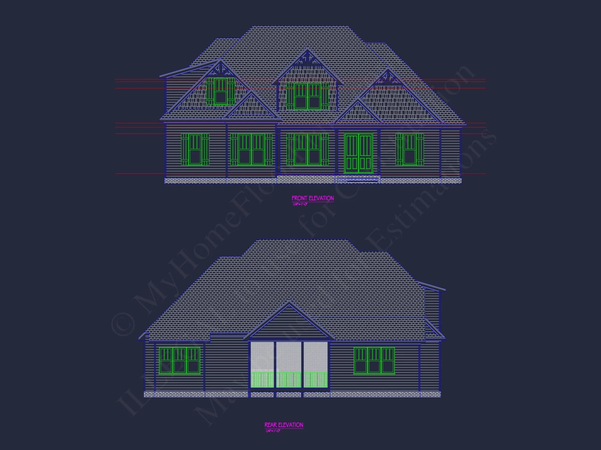 Charming 2-Story Craftsman house Plan with Detailed CAD Designs