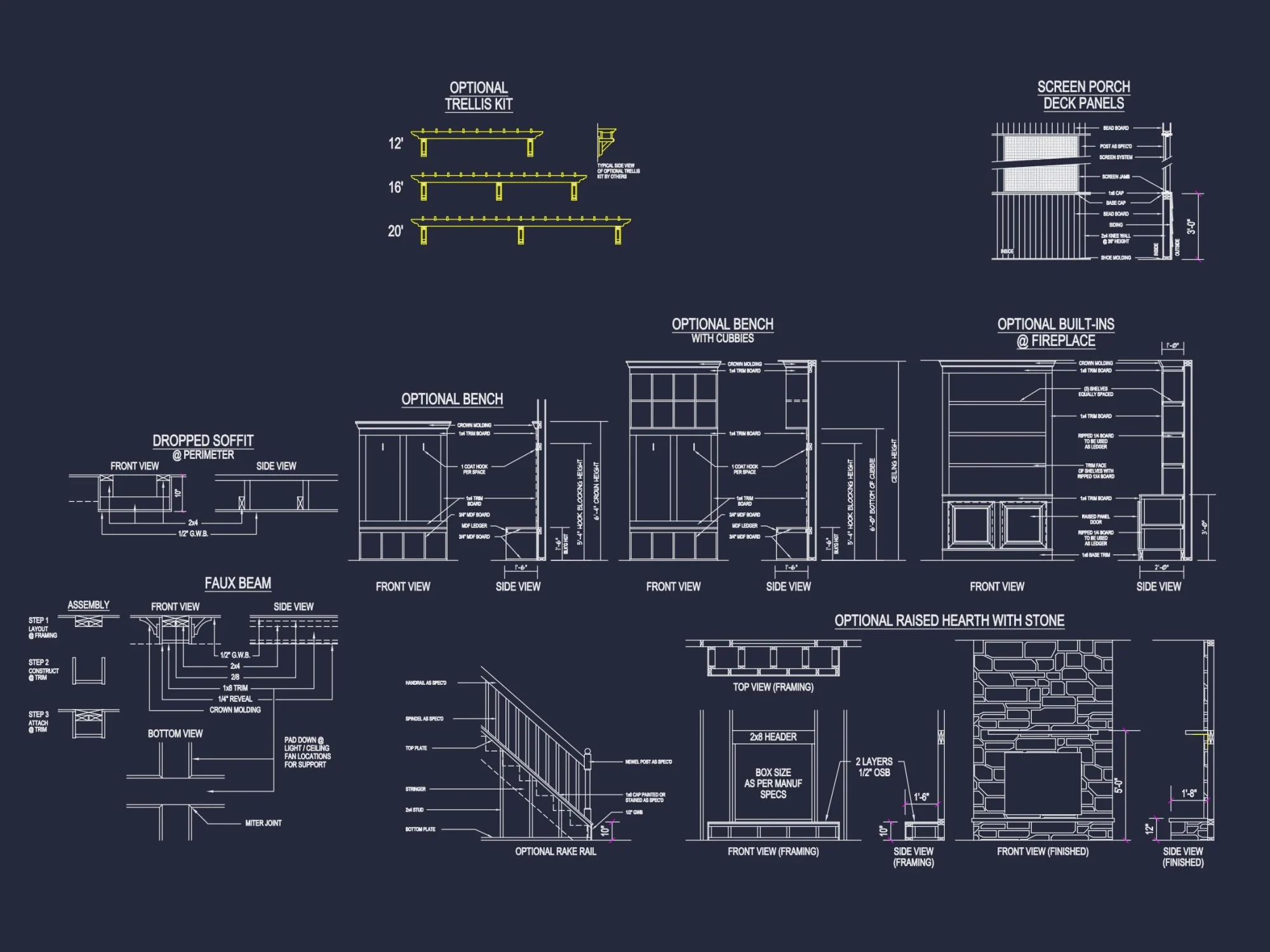 Modern Craftsman house Plan with Detailed Blueprint Designs