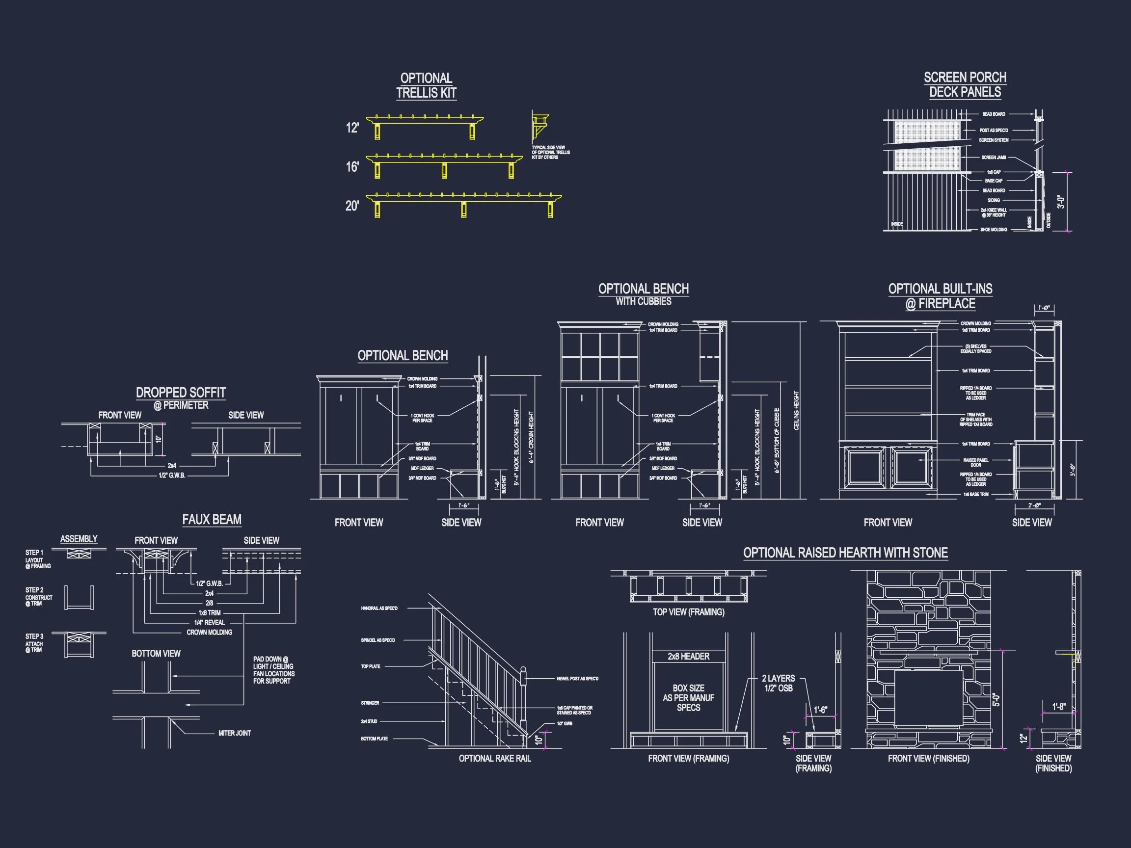 Modern Craftsman house Plan with Detailed Blueprint Designs