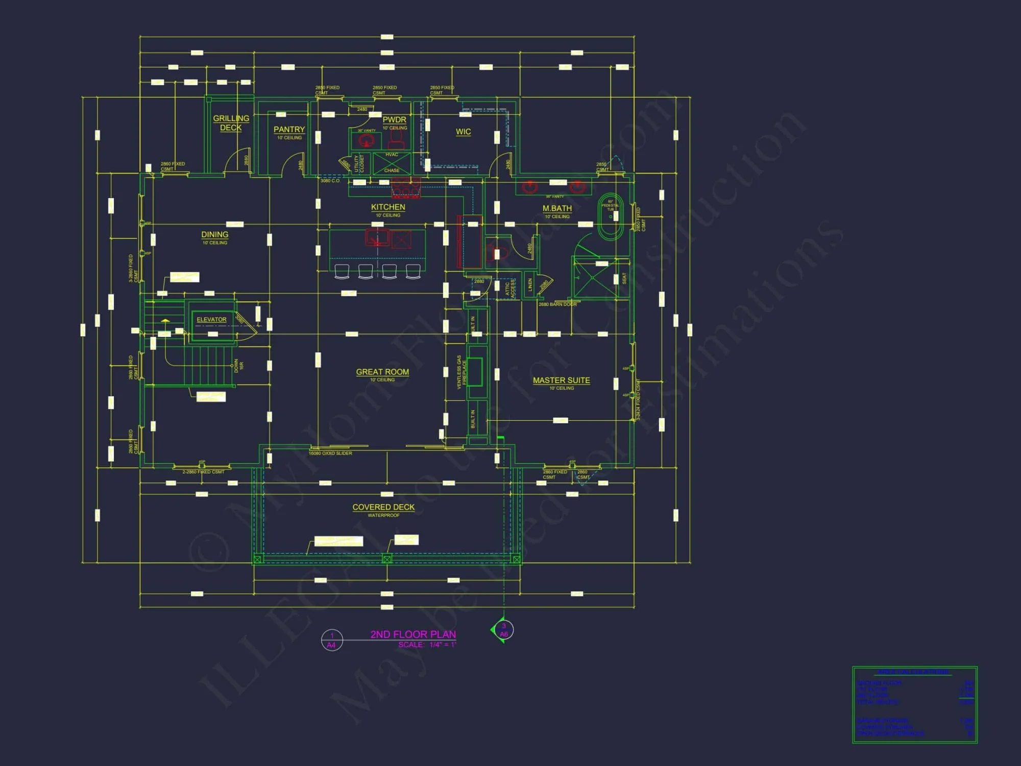 Modern Coastal house Plan with Blueprint Designs & CAD Files