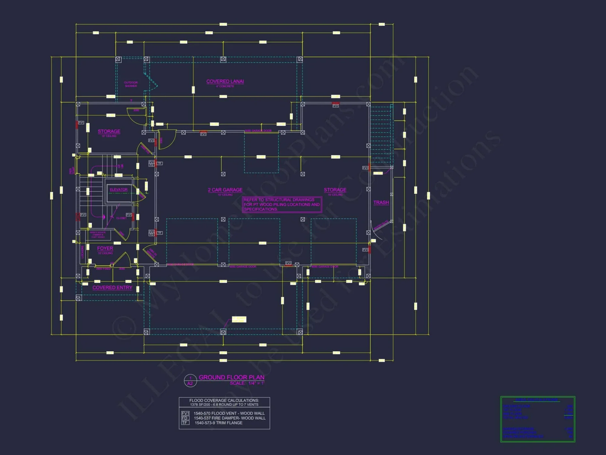 Modern Coastal house Plan with Blueprint Designs & CAD Files