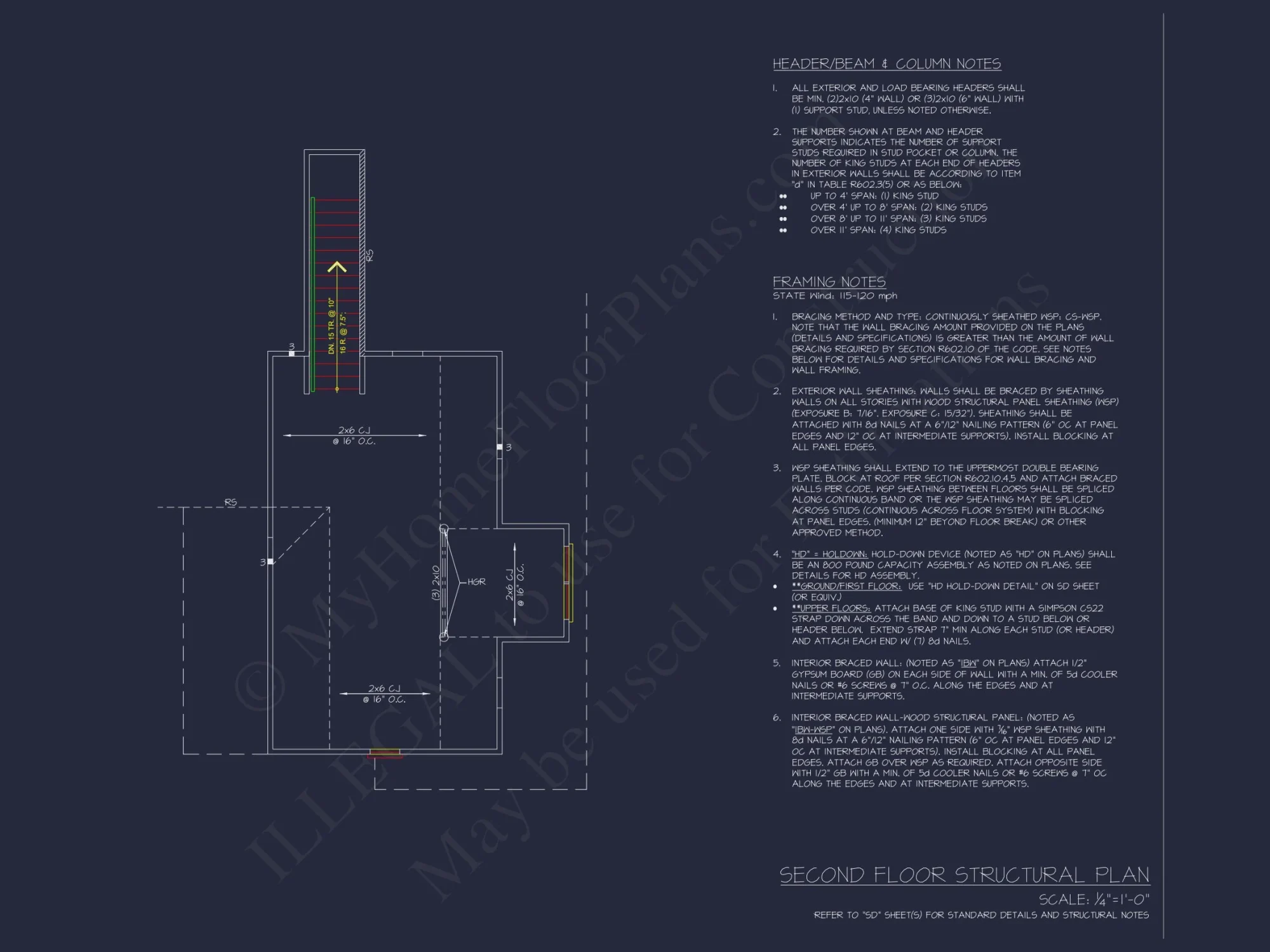 Craftsman house Plan with 3 Bedrooms, CAD Floor Blueprint
