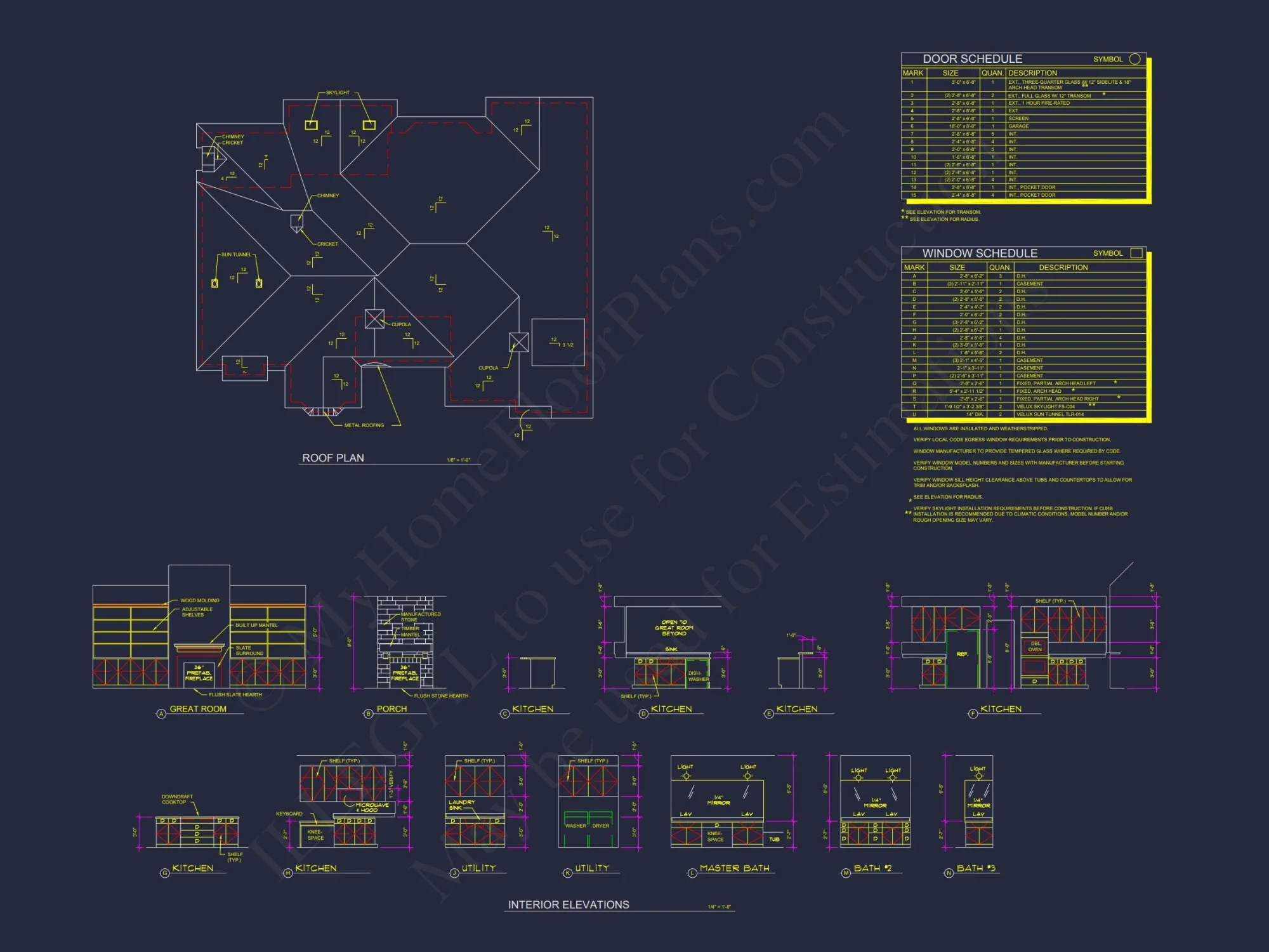 Craftsman house Plan with 3 Bedrooms, CAD Floor Blueprint