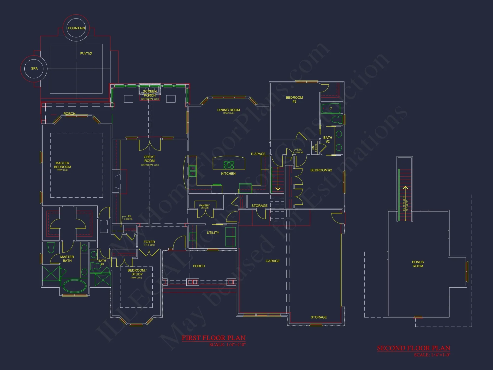 Craftsman house Plan with 3 Bedrooms, CAD Floor Blueprint