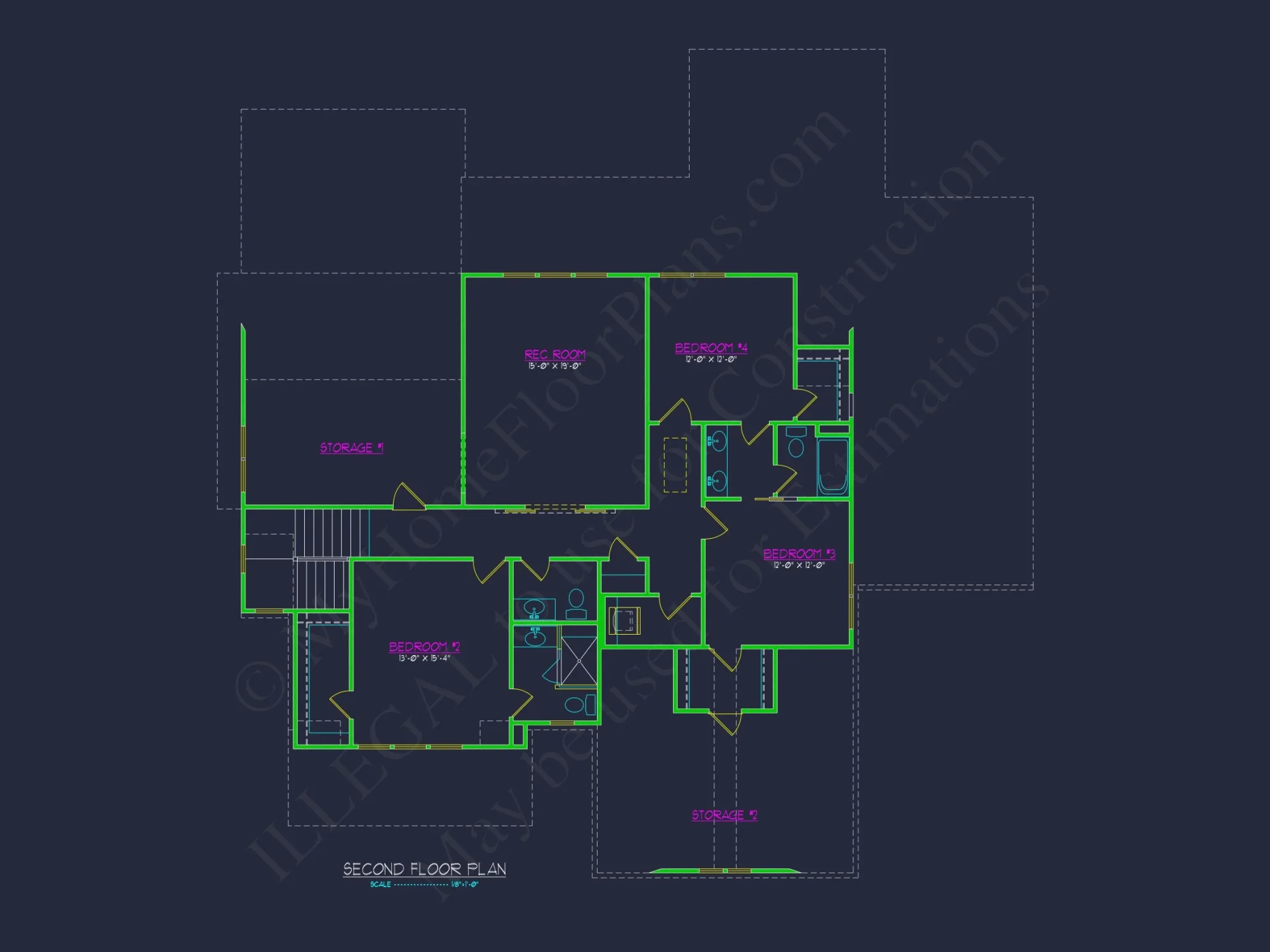 Spacious house Floor Plan with CAD Designs and 2-Story Blueprint