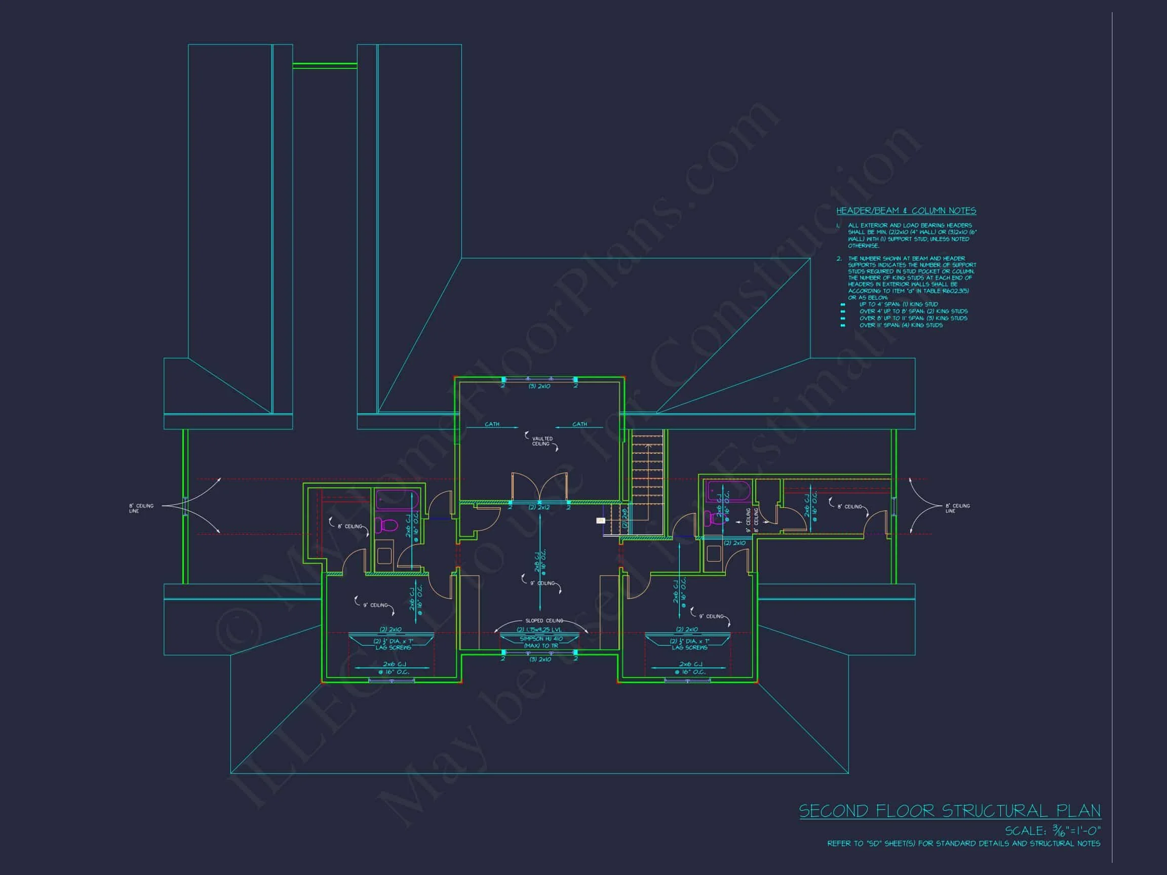 Spacious house Plan with CAD Blueprints & Modern Designs