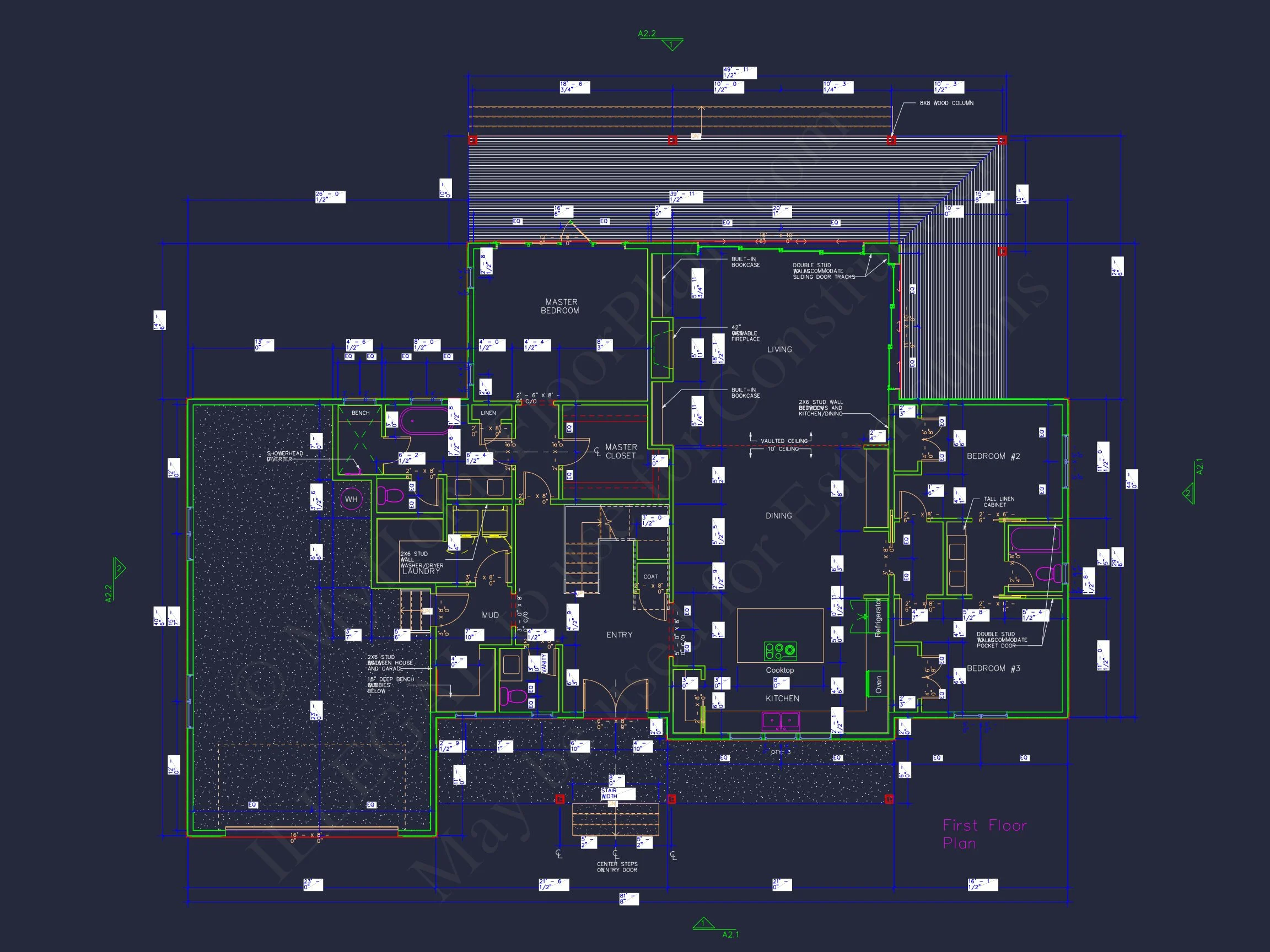 19-2102 HOUSE PLAN - Spacious House Floor Plan with 1.5 Stories, CAD Blueprints 8 Spacious house Floor Plan with 1.5 Stories, CAD Blueprints