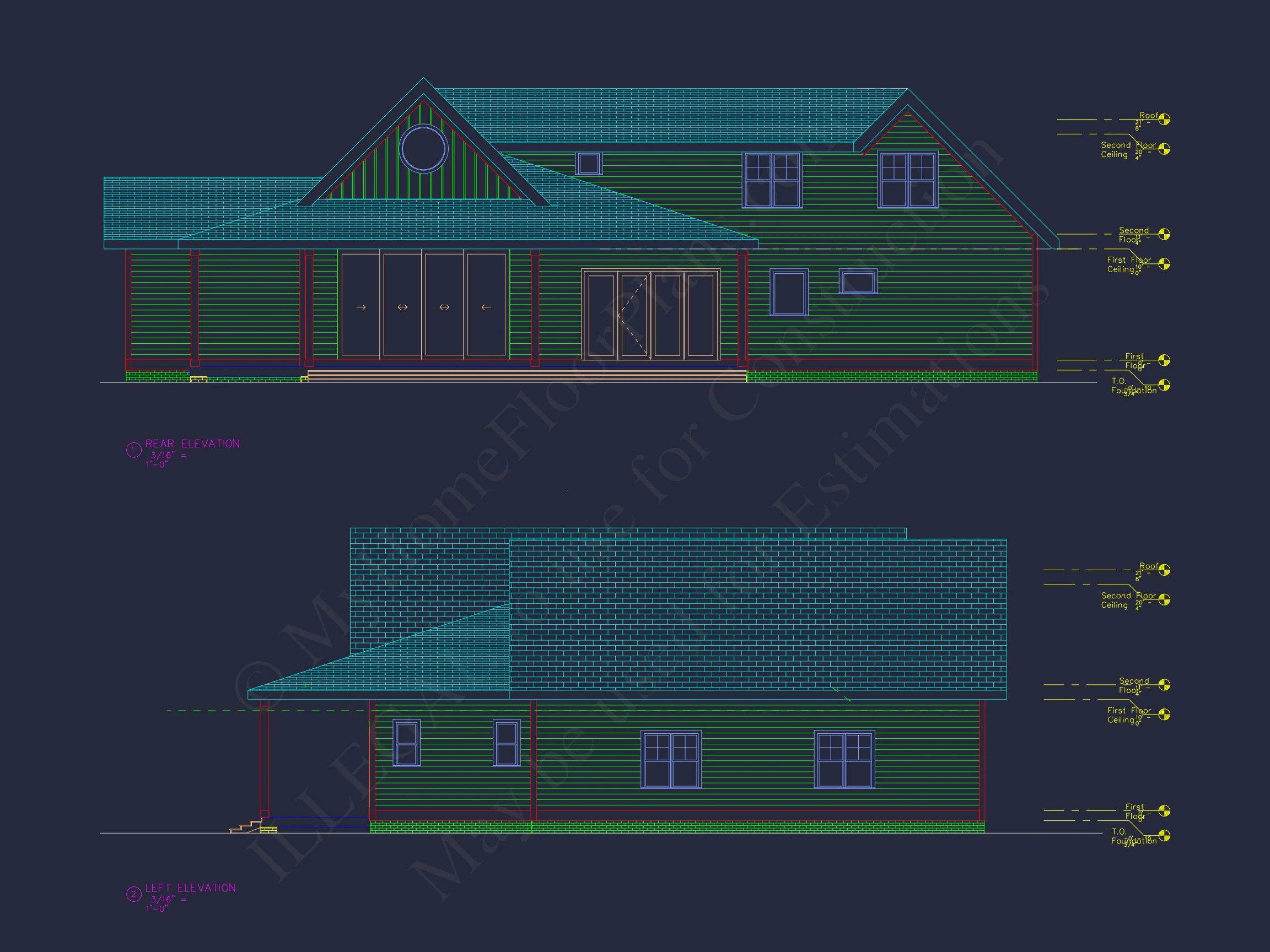 19-2102 HOUSE PLAN - Spacious House Floor Plan with 1.5 Stories, CAD Blueprints 5 Spacious house Floor Plan with 1.5 Stories, CAD Blueprints