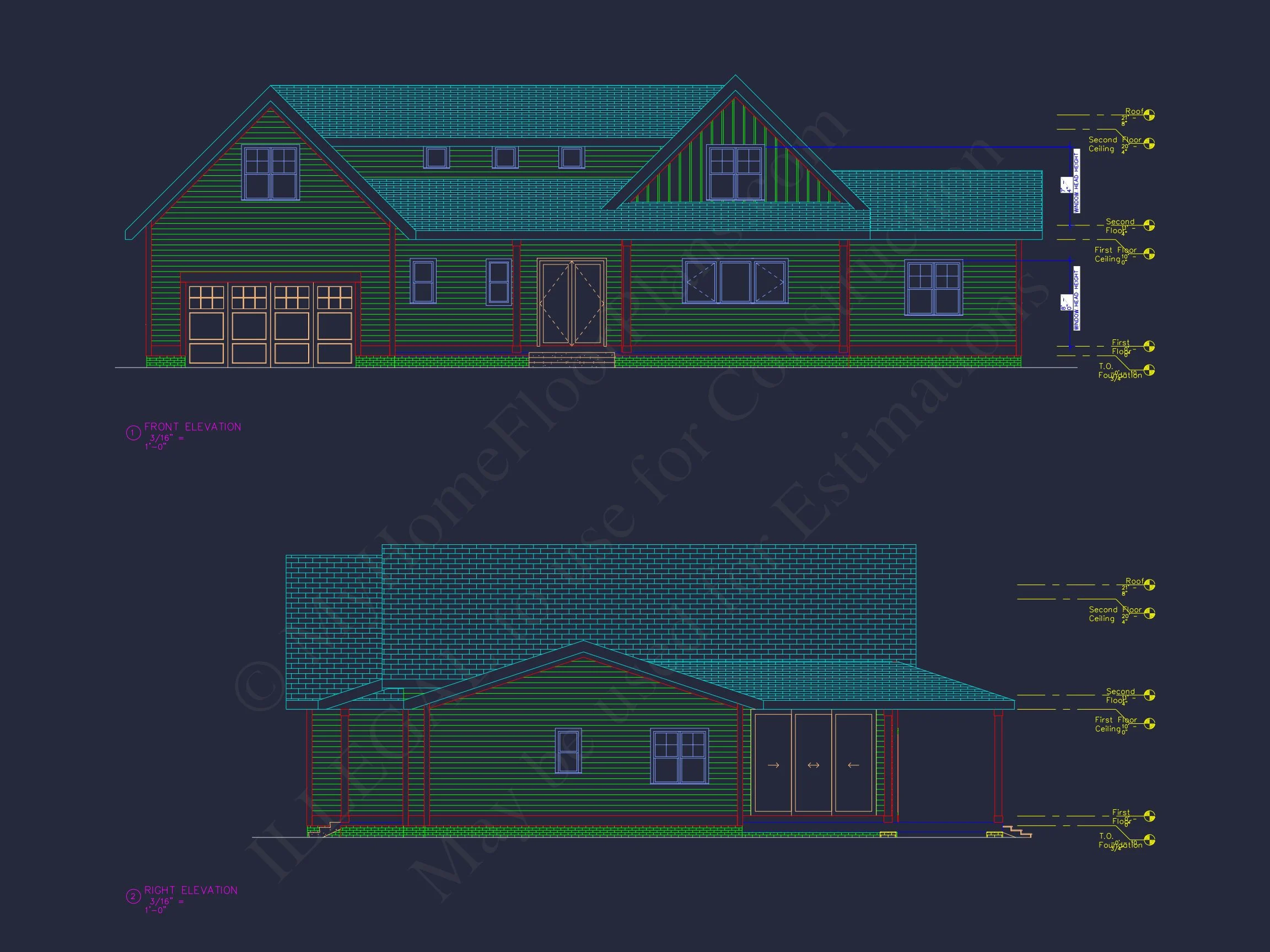 19-2102 HOUSE PLAN - Spacious House Floor Plan with 1.5 Stories, CAD Blueprints 4 Spacious house Floor Plan with 1.5 Stories, CAD Blueprints