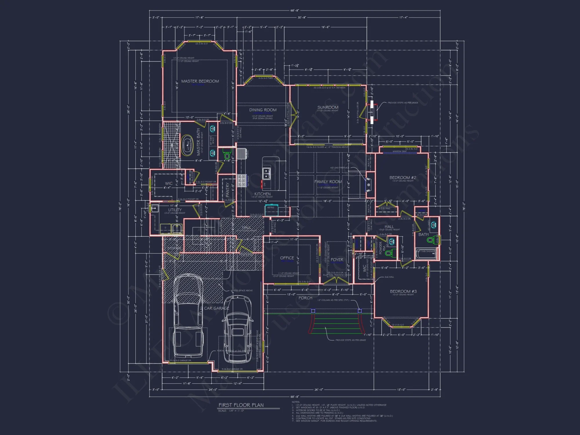 Craftsman house Plan with 2 Floors and 4 Bedrooms – Detailed CAD Designs