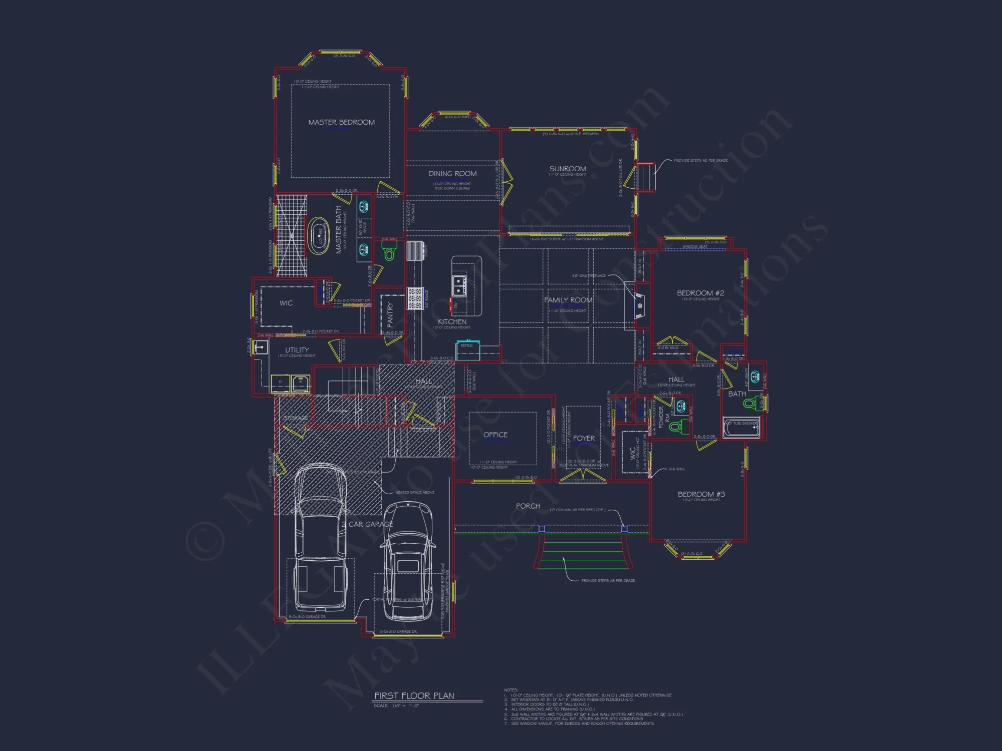 Craftsman house Plan with 2 Floors and 4 Bedrooms – Detailed CAD Designs