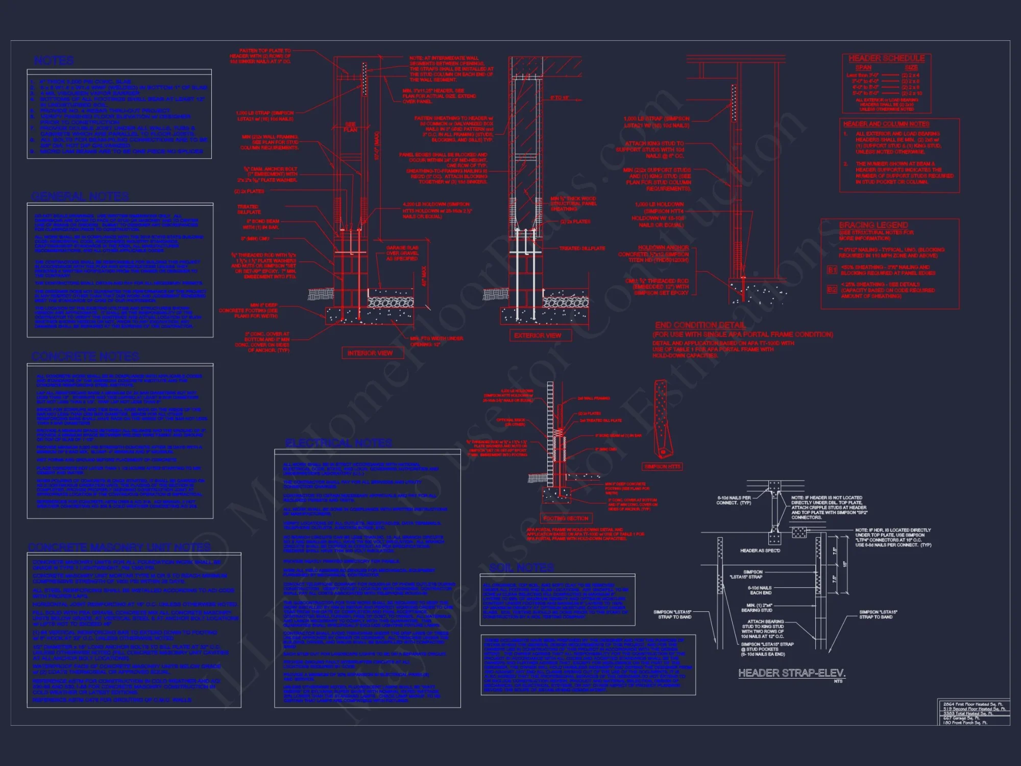 Craftsman house Plan with 2 Floors and 4 Bedrooms – Detailed CAD Designs