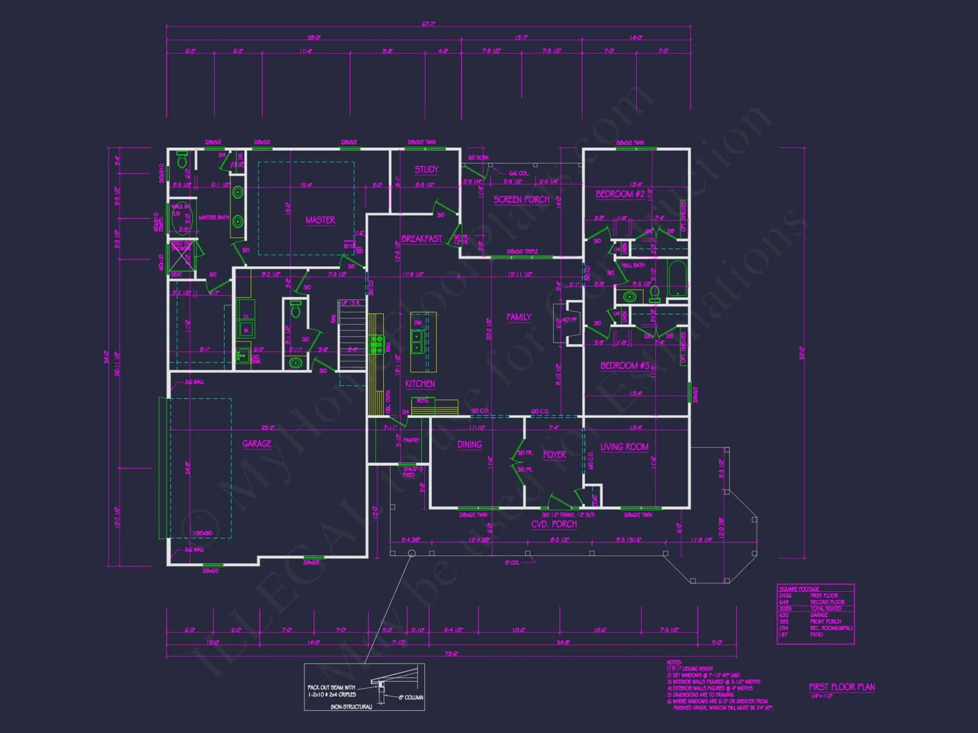 Spacious 2-Story house Plan with 3 Bedrooms and Colonial Design