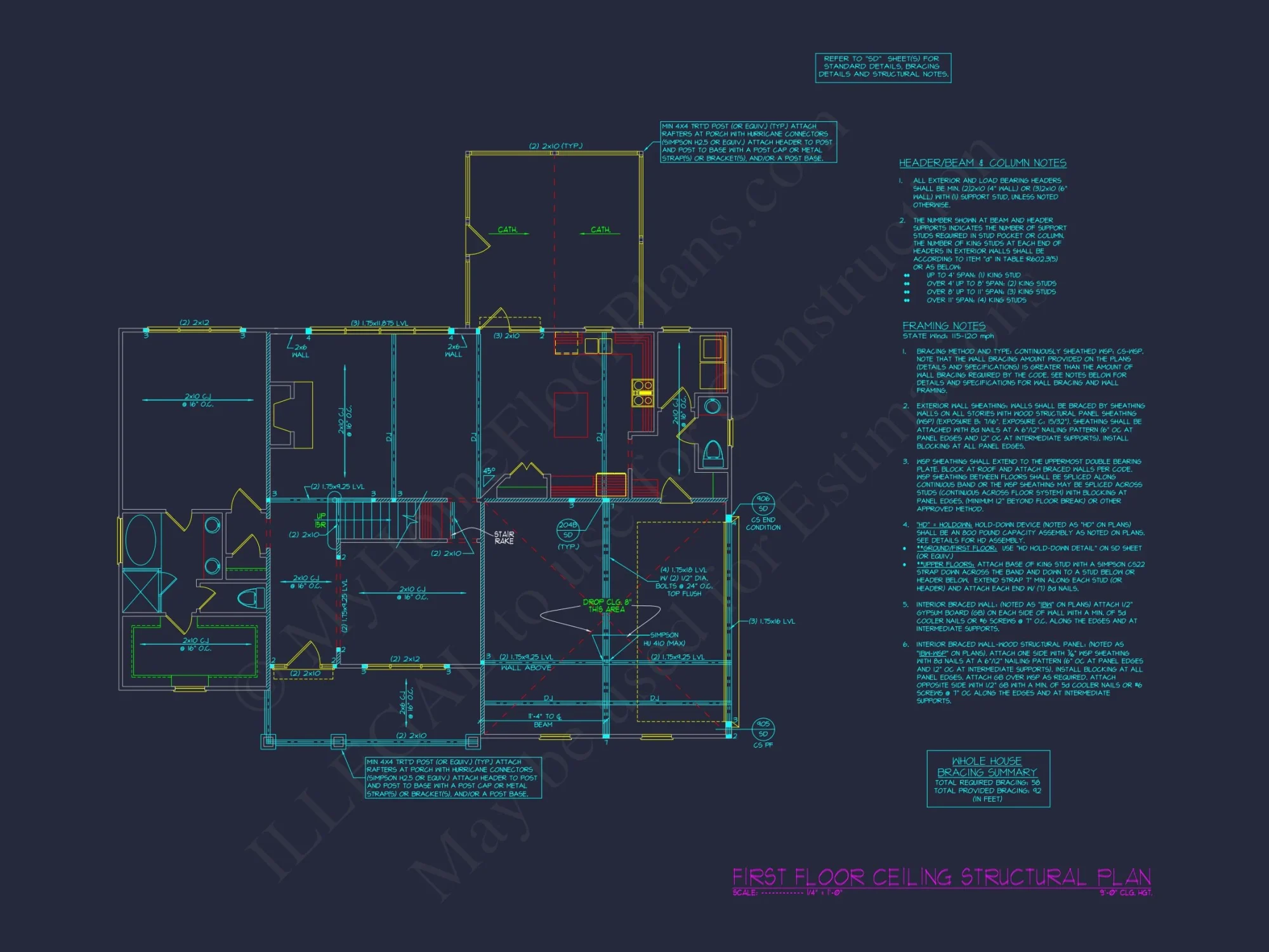4 Bed, 3.5 Bath Layout
