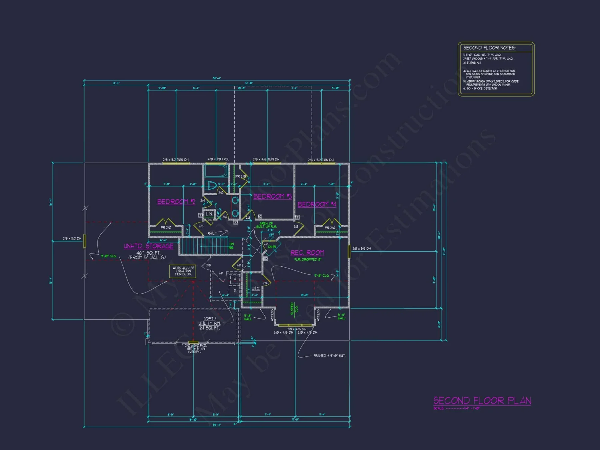 4 Bed, 3.5 Bath Layout